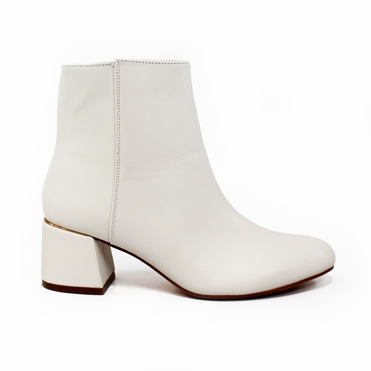 Botin de Vestir Late con Tacón Bajito con Detalle Dorado de Dama LADY PAULINA