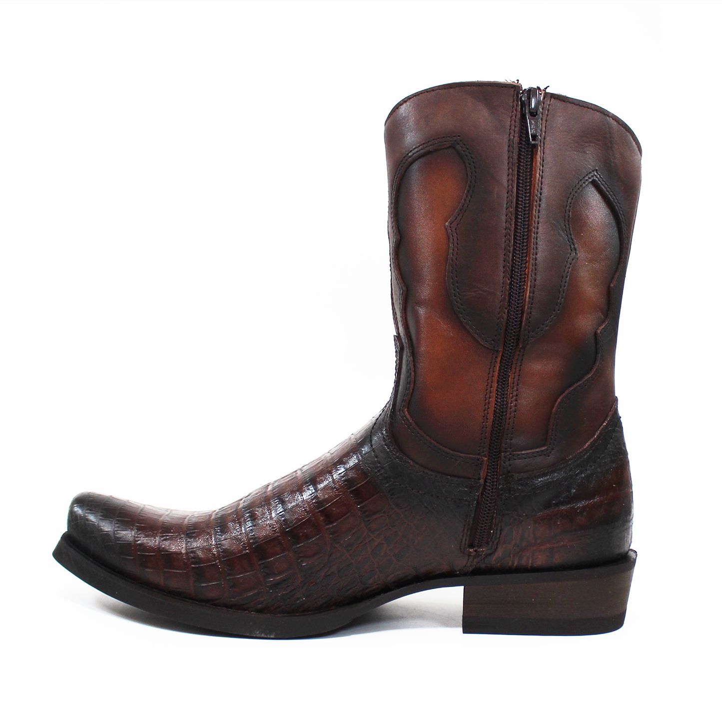 Bota Vaquera de Piel con Textura Piton de Caballero INMODA