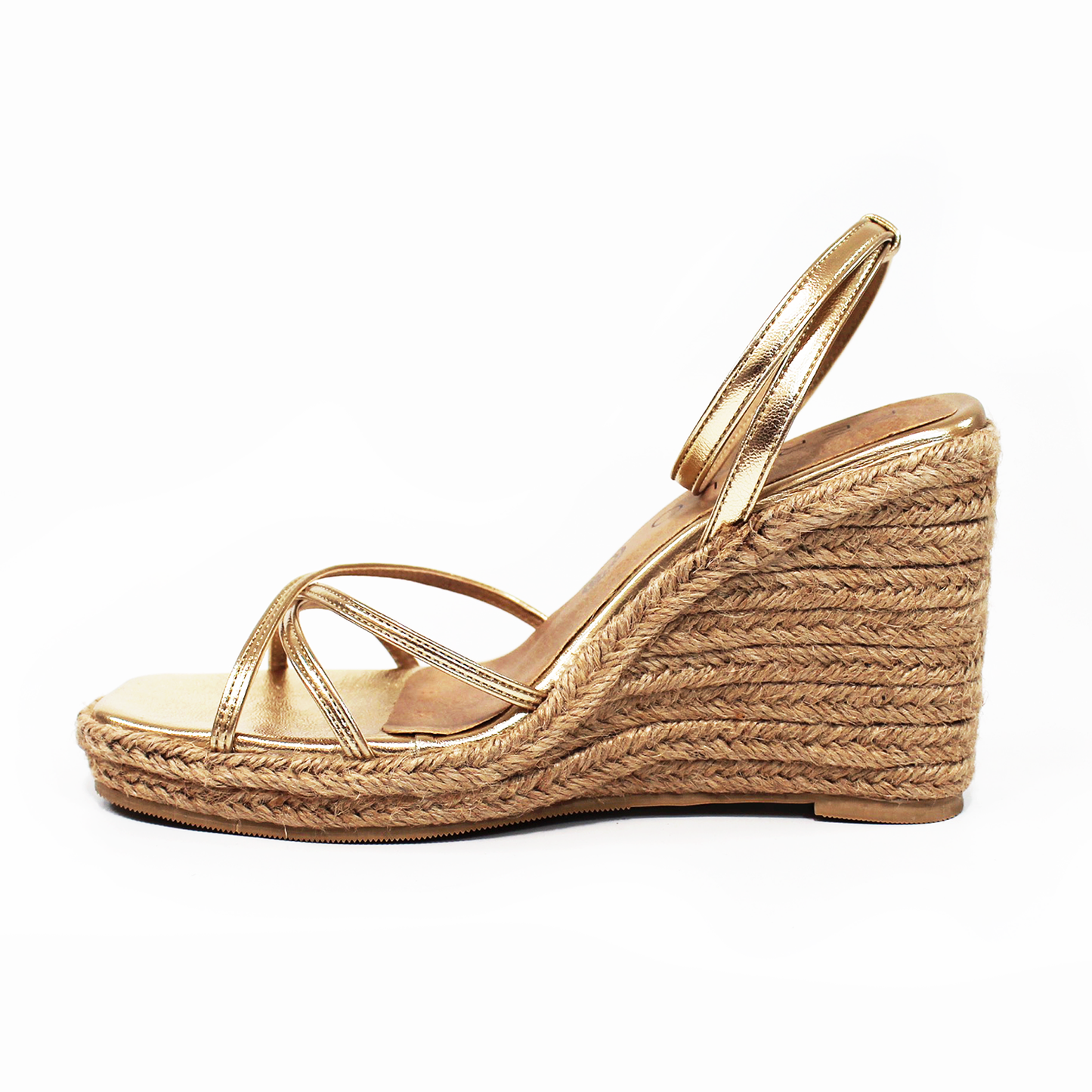 Alpargata de Plataforma Cuña Dorada con Pulsera FERELO