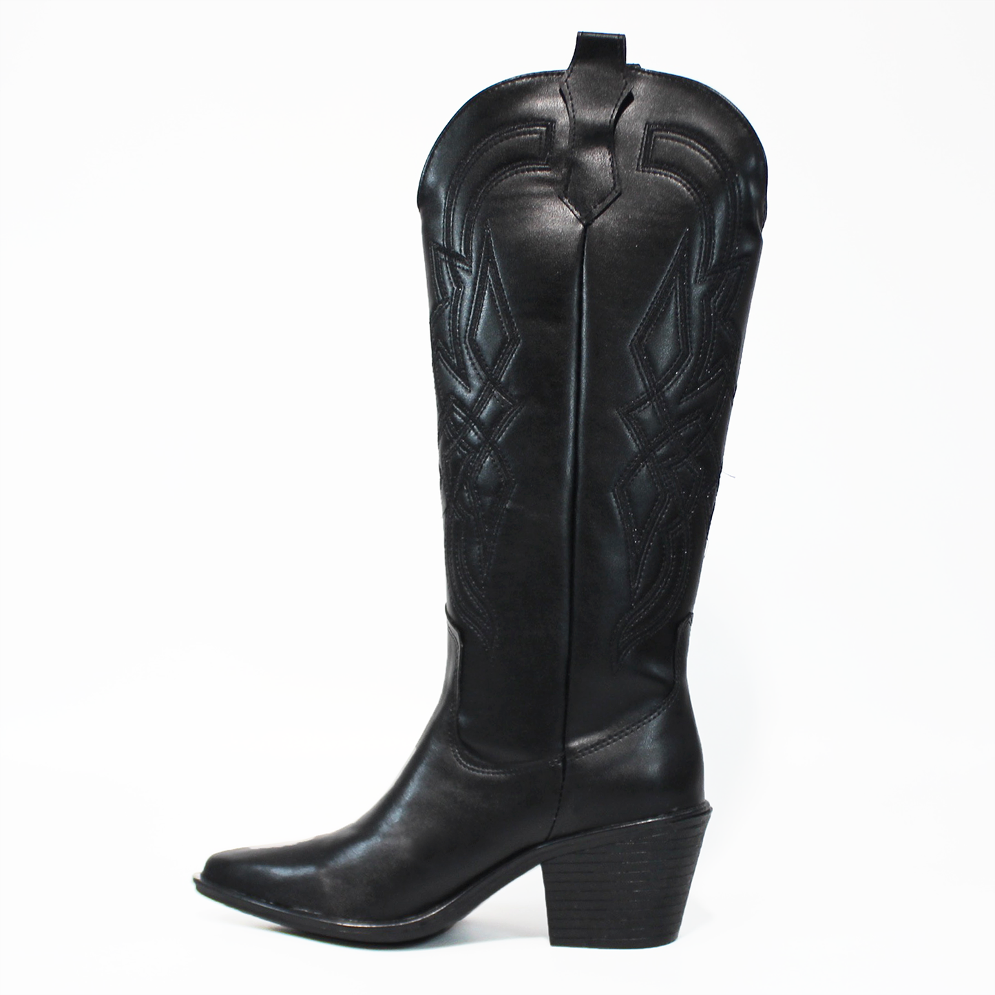 Bota Vaquera Alta Negro con Bordado de Dama TACZA