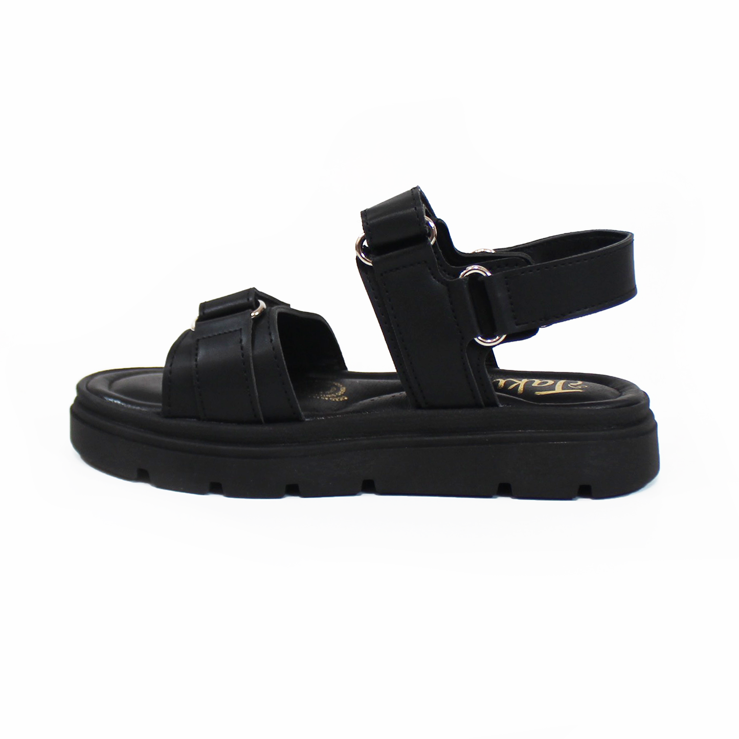 Sandalia de Niña Plataforma con Velcro color Negro JAKUNA
