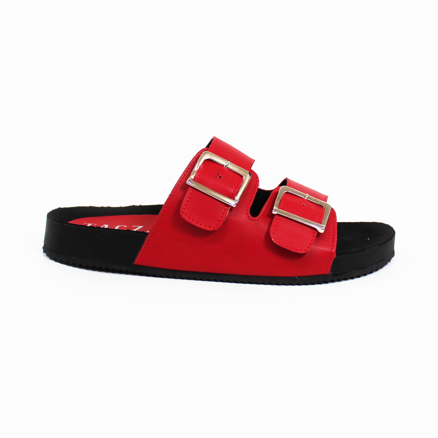 Sandalias de Piso Doble Hebilla Roja de Dama TACZA