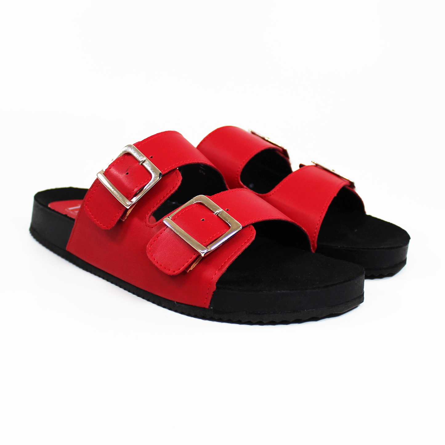 Sandalias de Piso Doble Hebilla Roja de Dama TACZA
