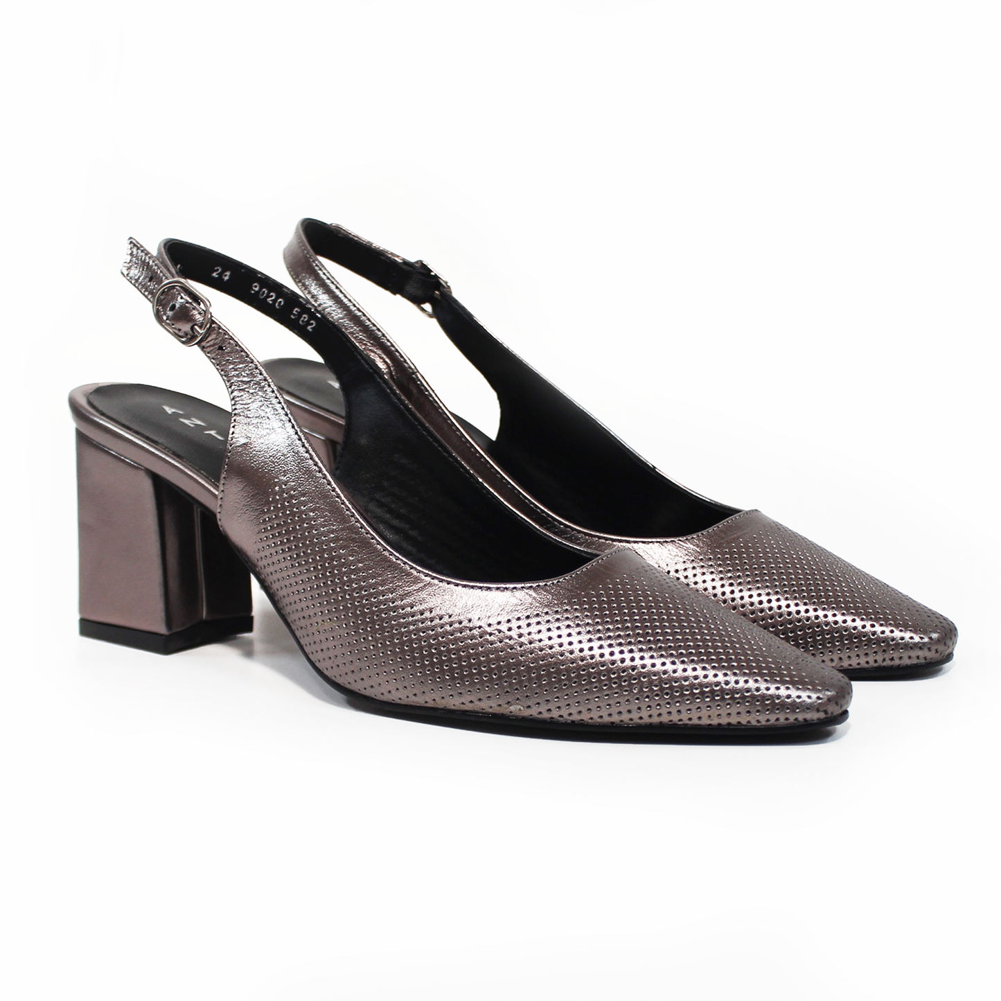Zapatilla Puntal Slingback de Piel Inox de Dama ANTONIE
