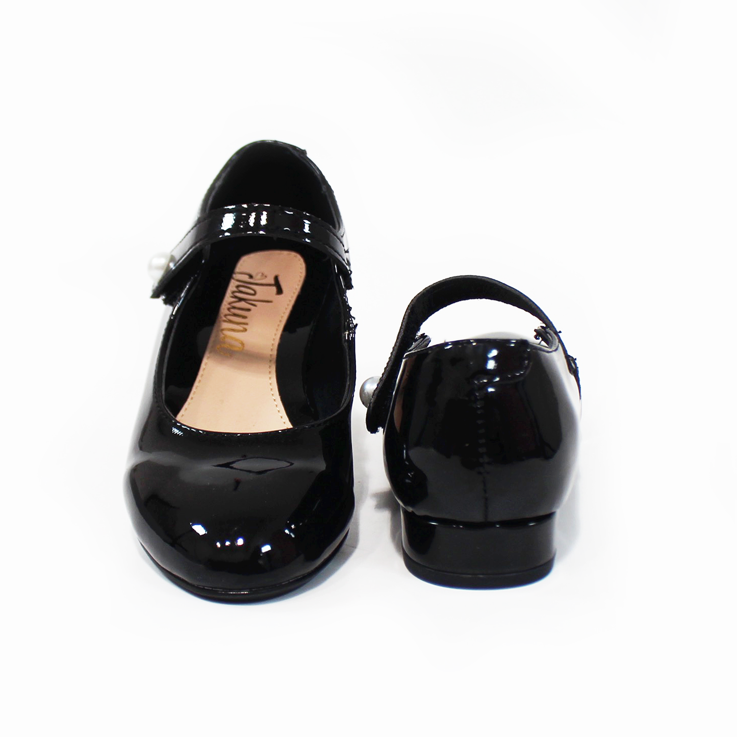 Mary Jane de Niña Negro Charol con Mini Tacón JAKUNA