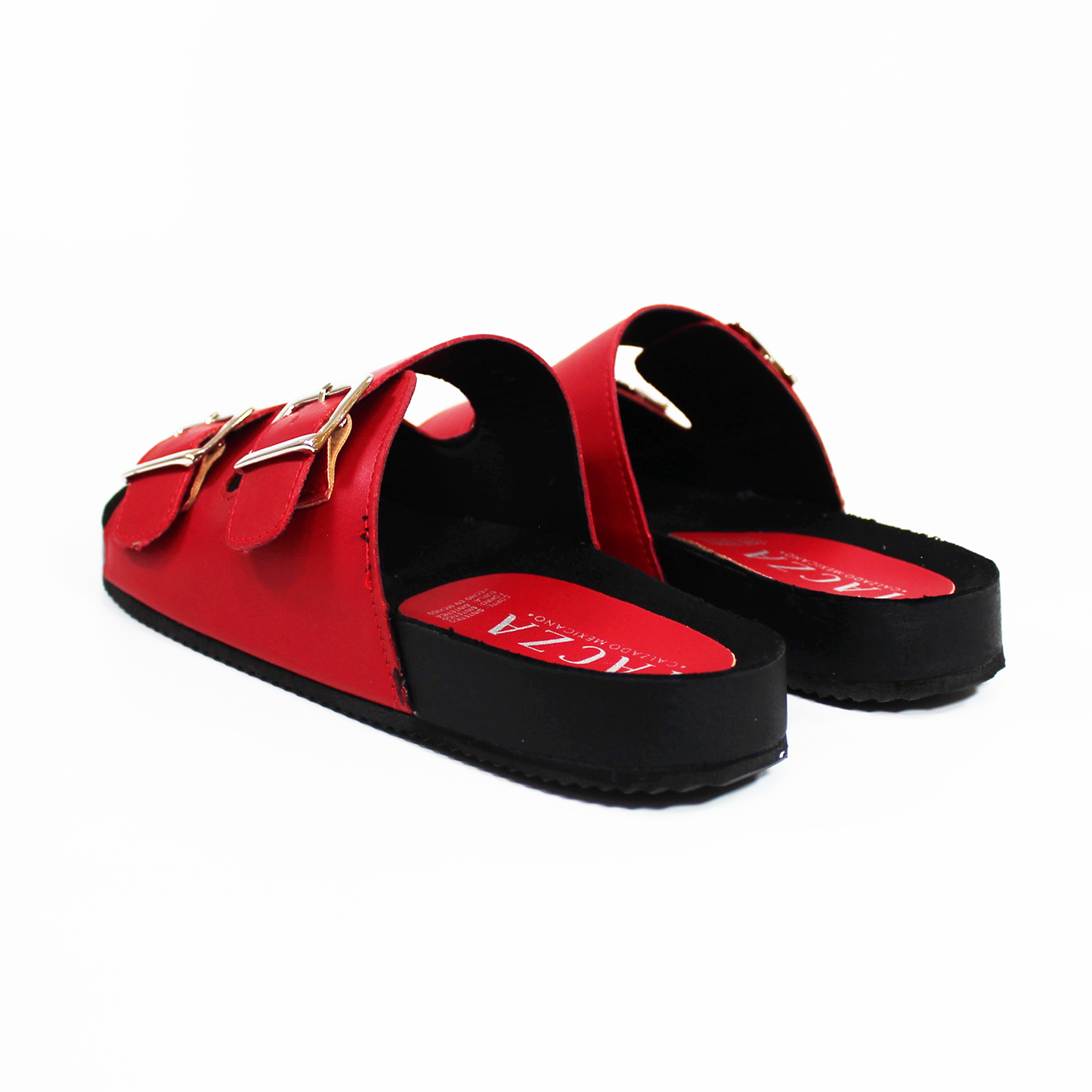 Sandalias de Piso Doble Hebilla Roja de Dama TACZA