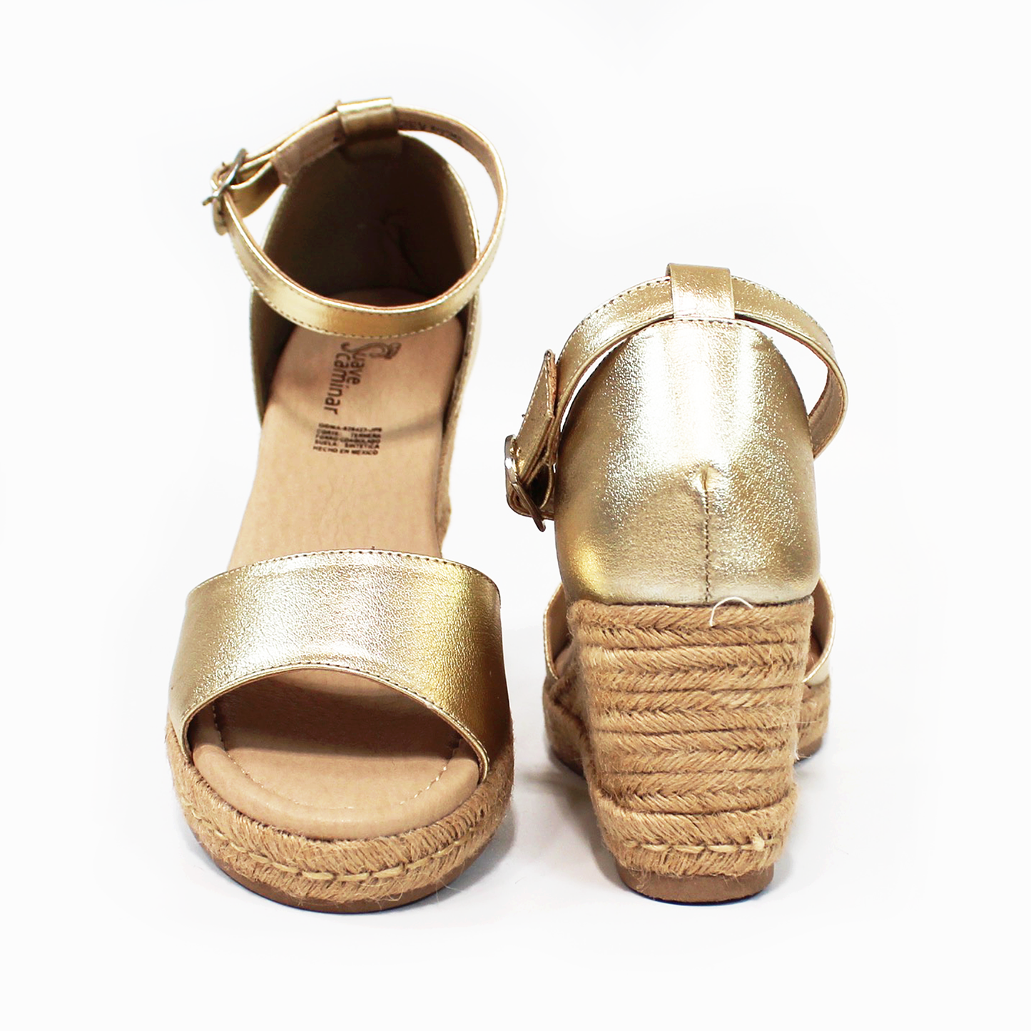 Alpargata Confort de Piel Dorada con Pulsera de Dama SUAVE CAMINAR