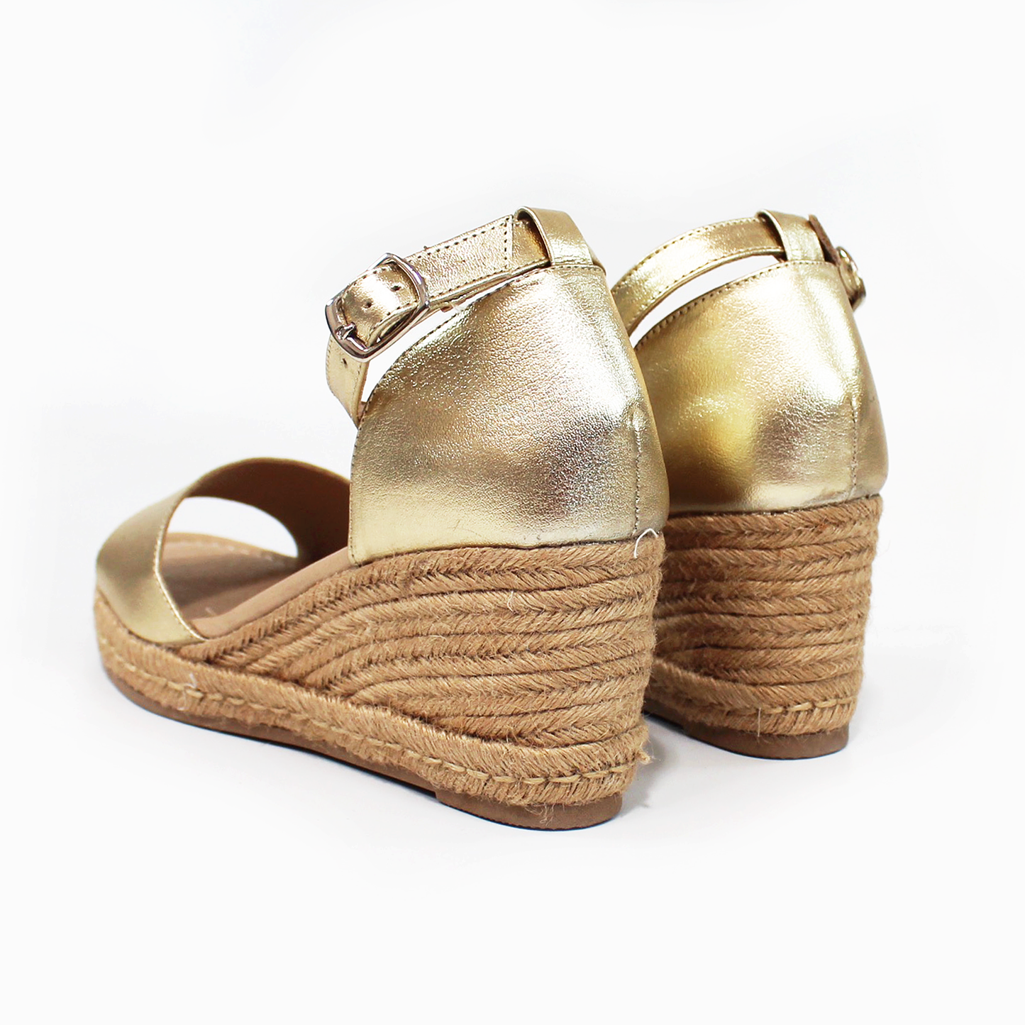 Alpargata Confort de Piel Dorada con Pulsera de Dama SUAVE CAMINAR