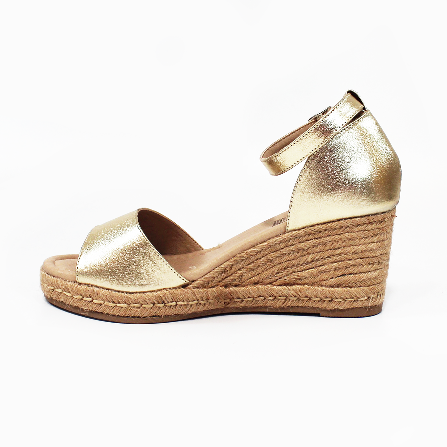 Alpargata Confort de Piel Dorada con Pulsera de Dama SUAVE CAMINAR