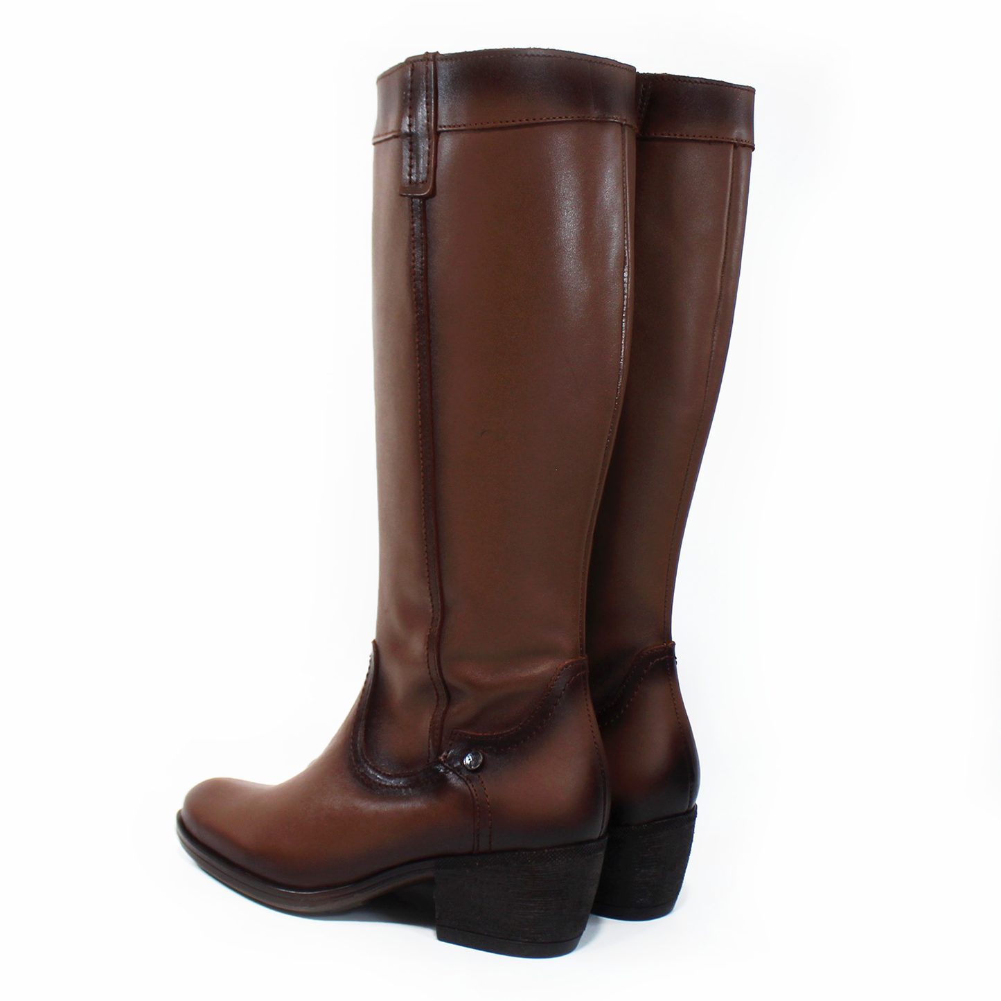 Bota Vaquera Estilo Campera Café de Piel de Dama VERDE TABACO