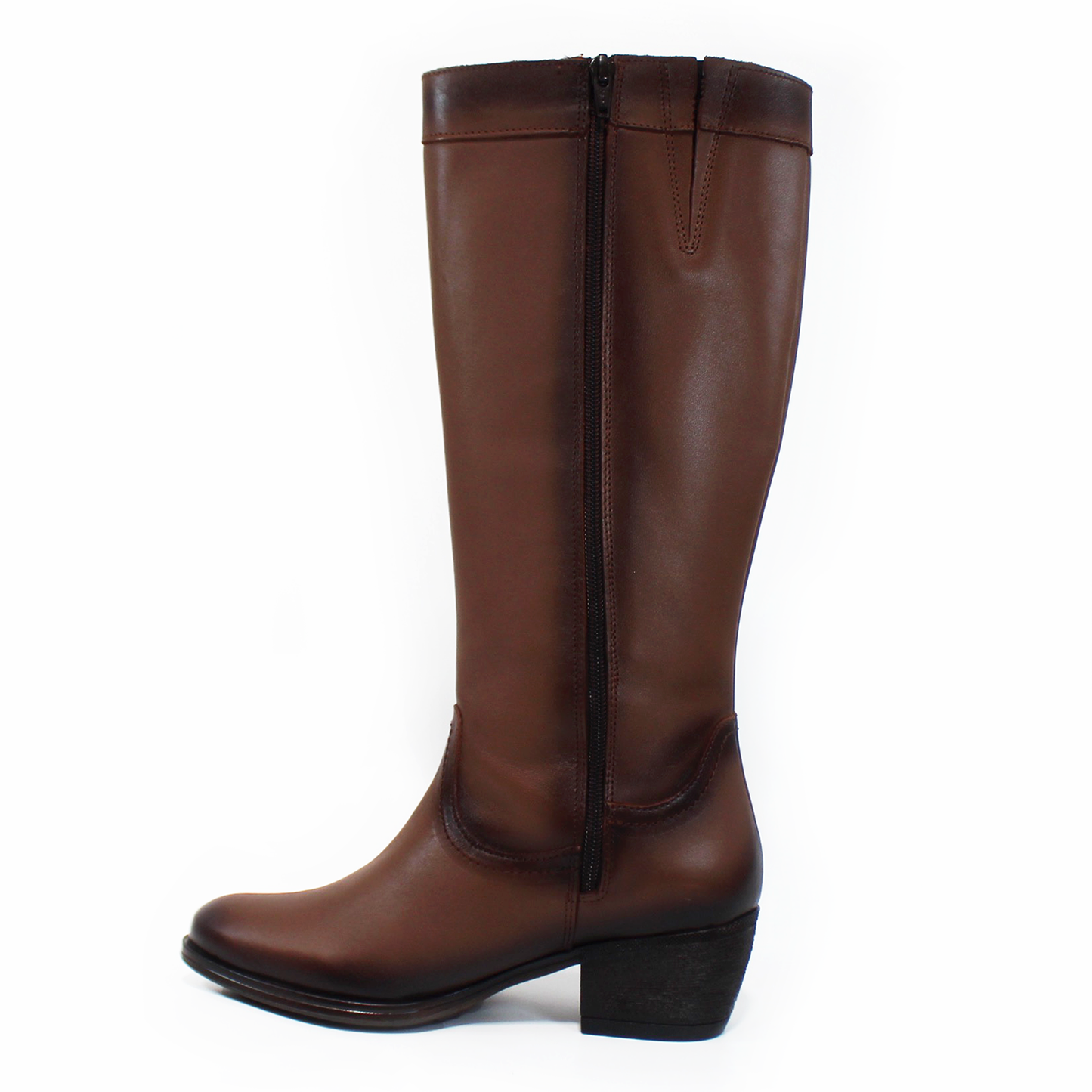 Bota Vaquera Estilo Campera Café de Piel de Dama VERDE TABACO