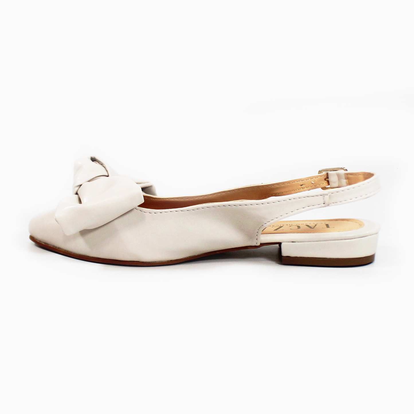 Flat Slingback Puntal con Moño Late de Dama TACZA