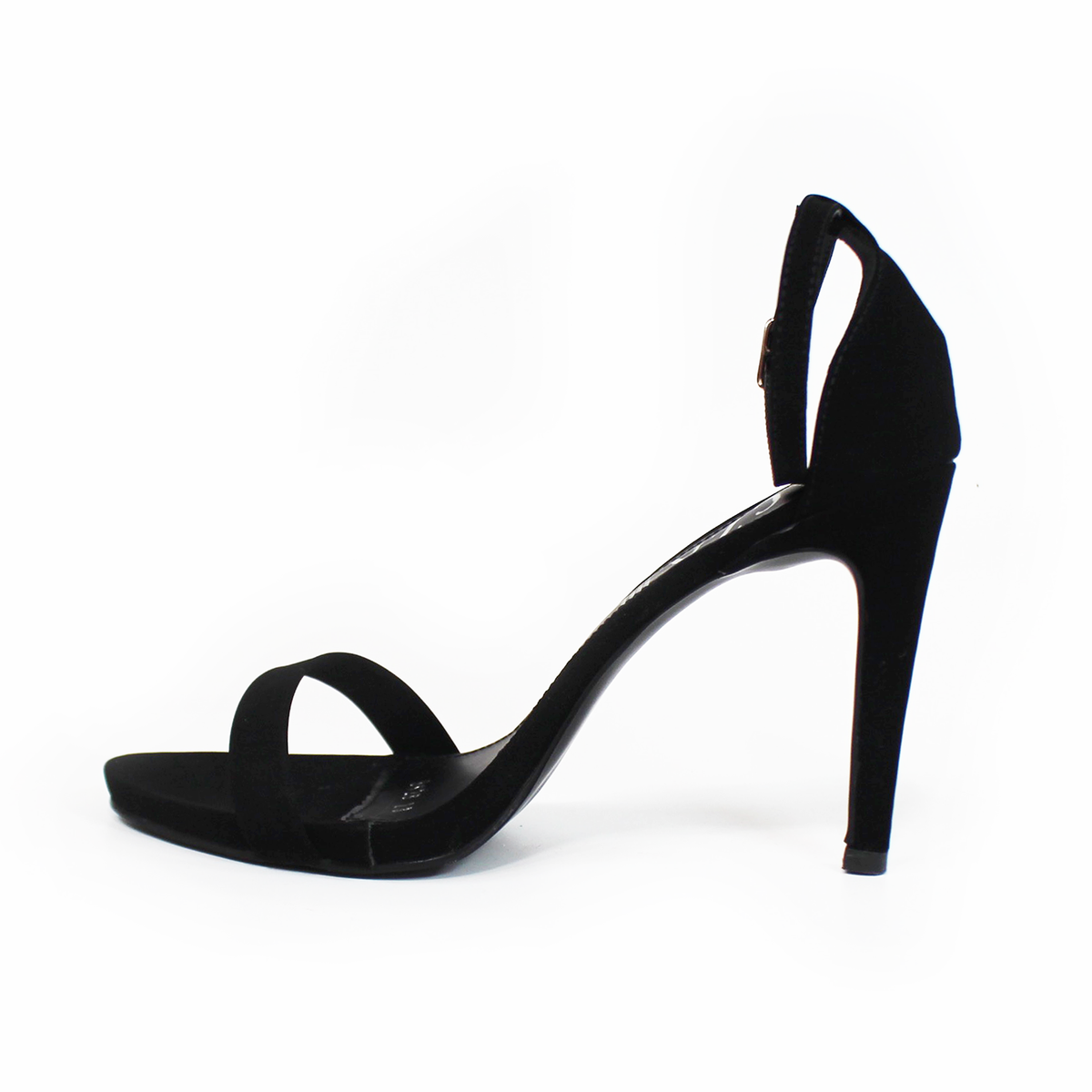 Sandalia de Tacón Stiletto Negro Ante TACZA