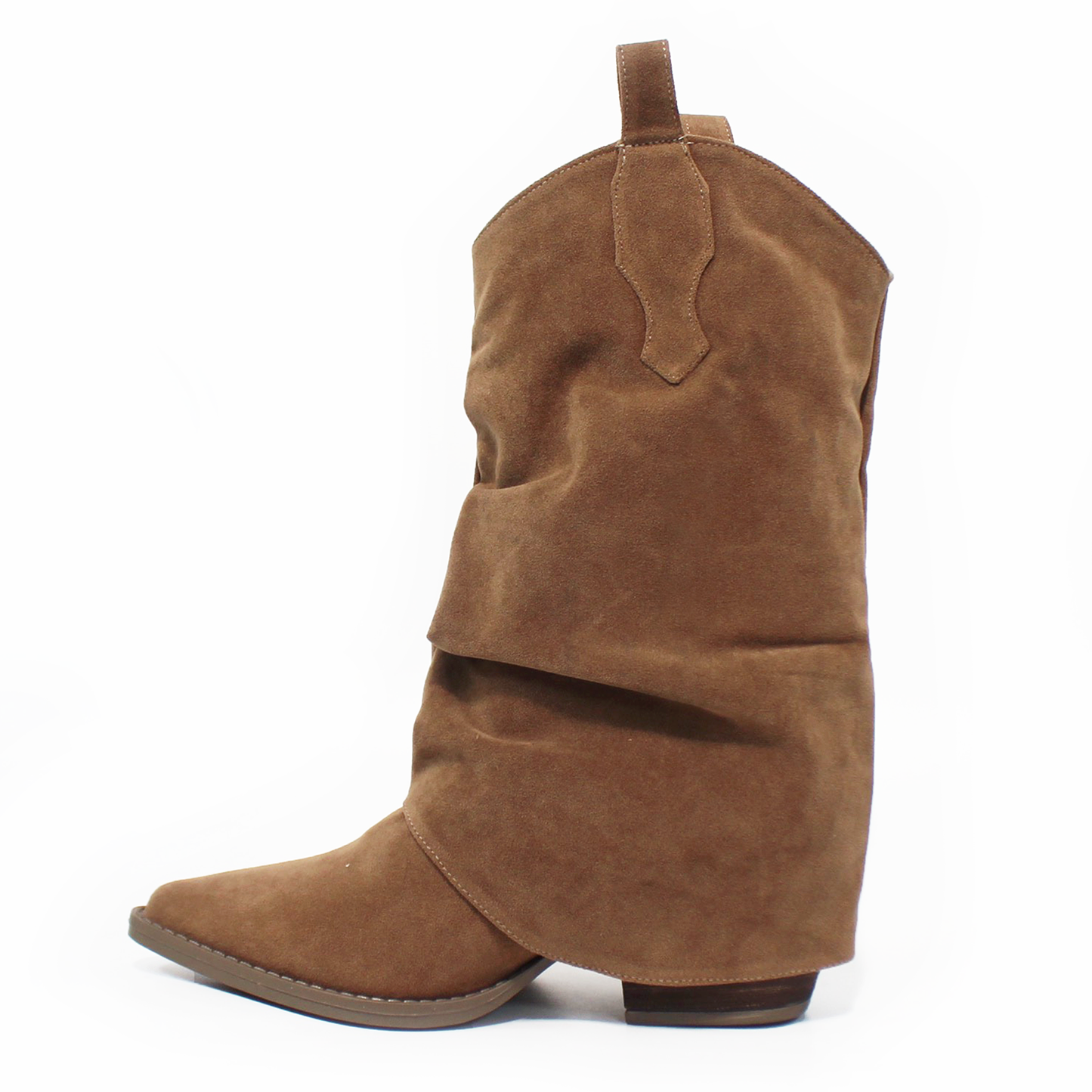 Bota Vaquera Arena Gamuza Tubo Medio con Capa de Dama TACZA