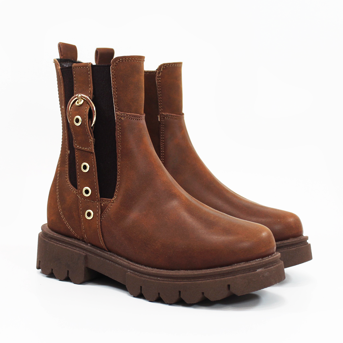 Bota Casual con Elástico color Café de Niña JAKUNA