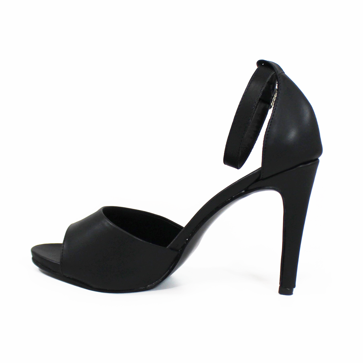 Sandalia de Tacón Stiletto con Pulsera al Tobillo Negro de Dama TACZA