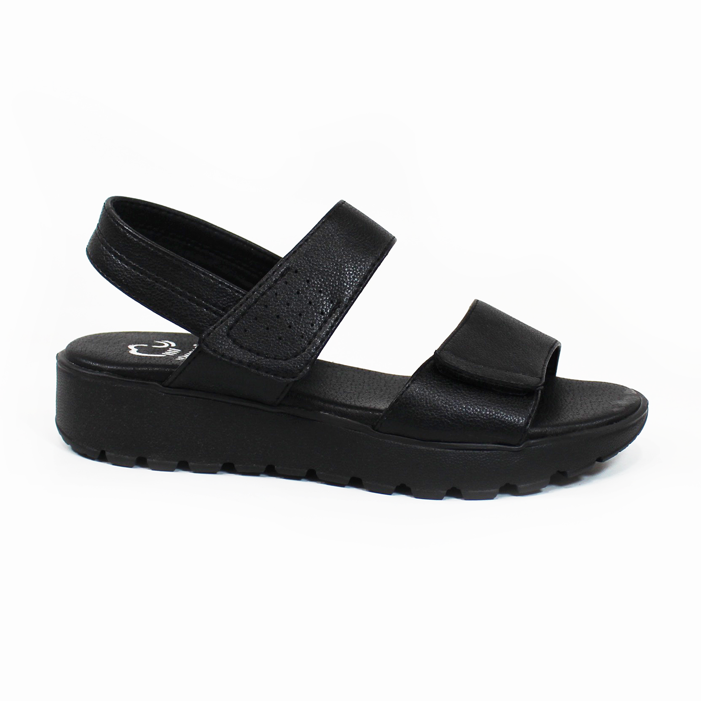 Sandalia NOMADAS doble Velcro con Plataforma Negra de Dama