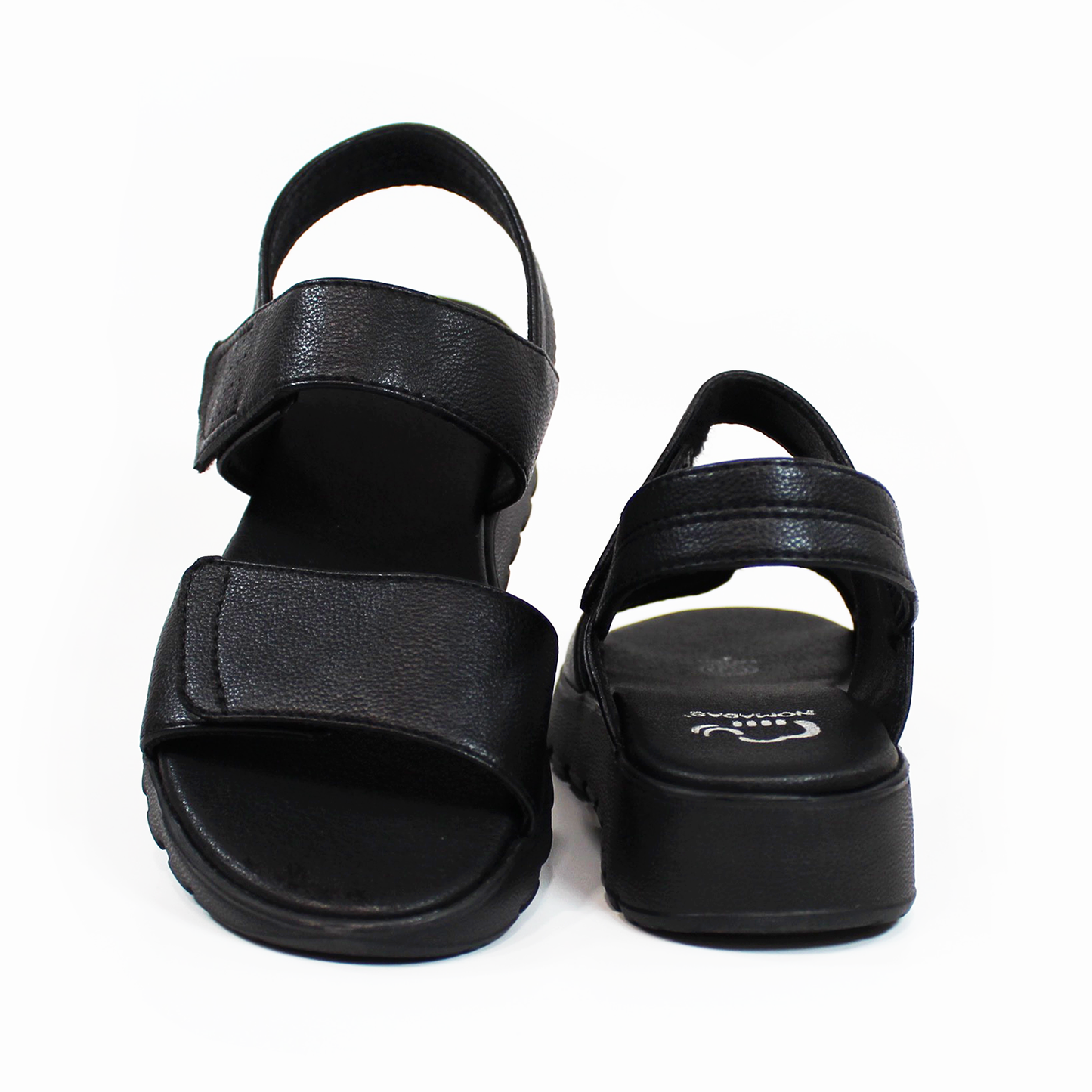 Sandalia NOMADAS doble Velcro con Plataforma Negra de Dama