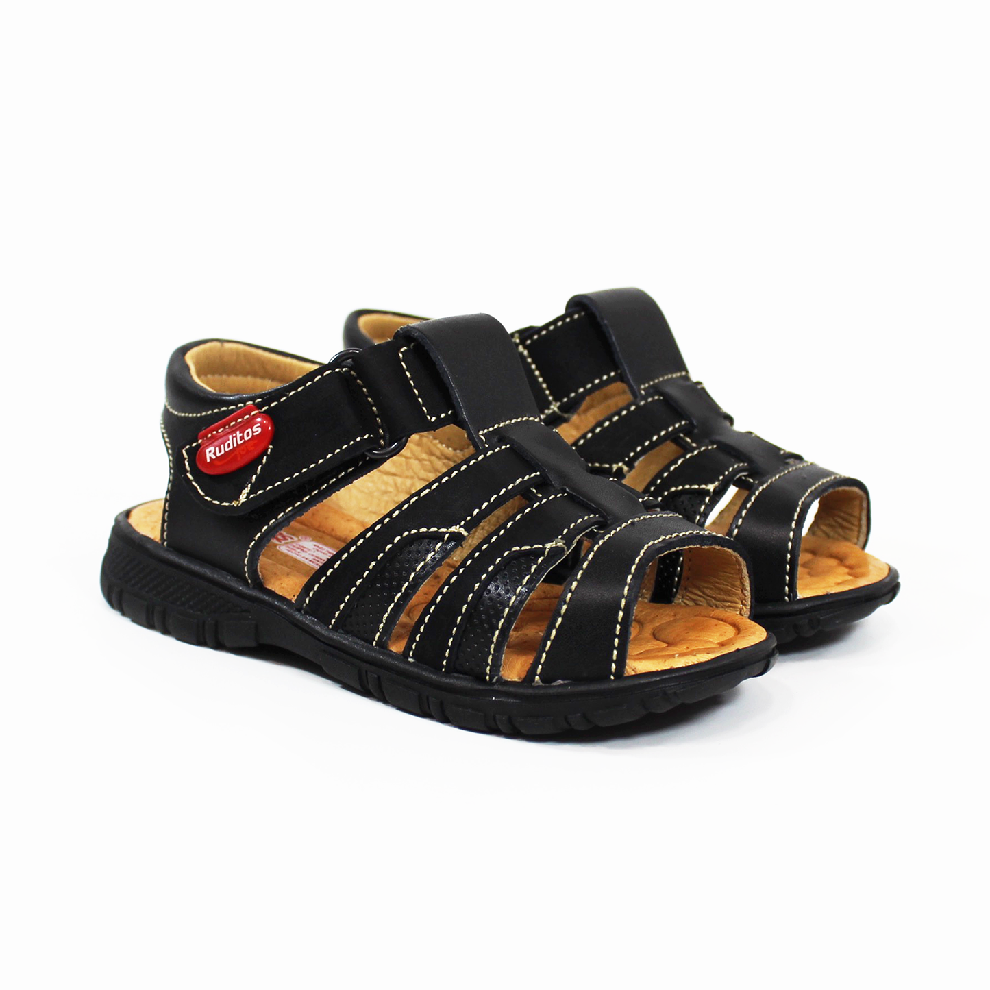Sandalia para Niño Negro con Velcro RUDITOS
