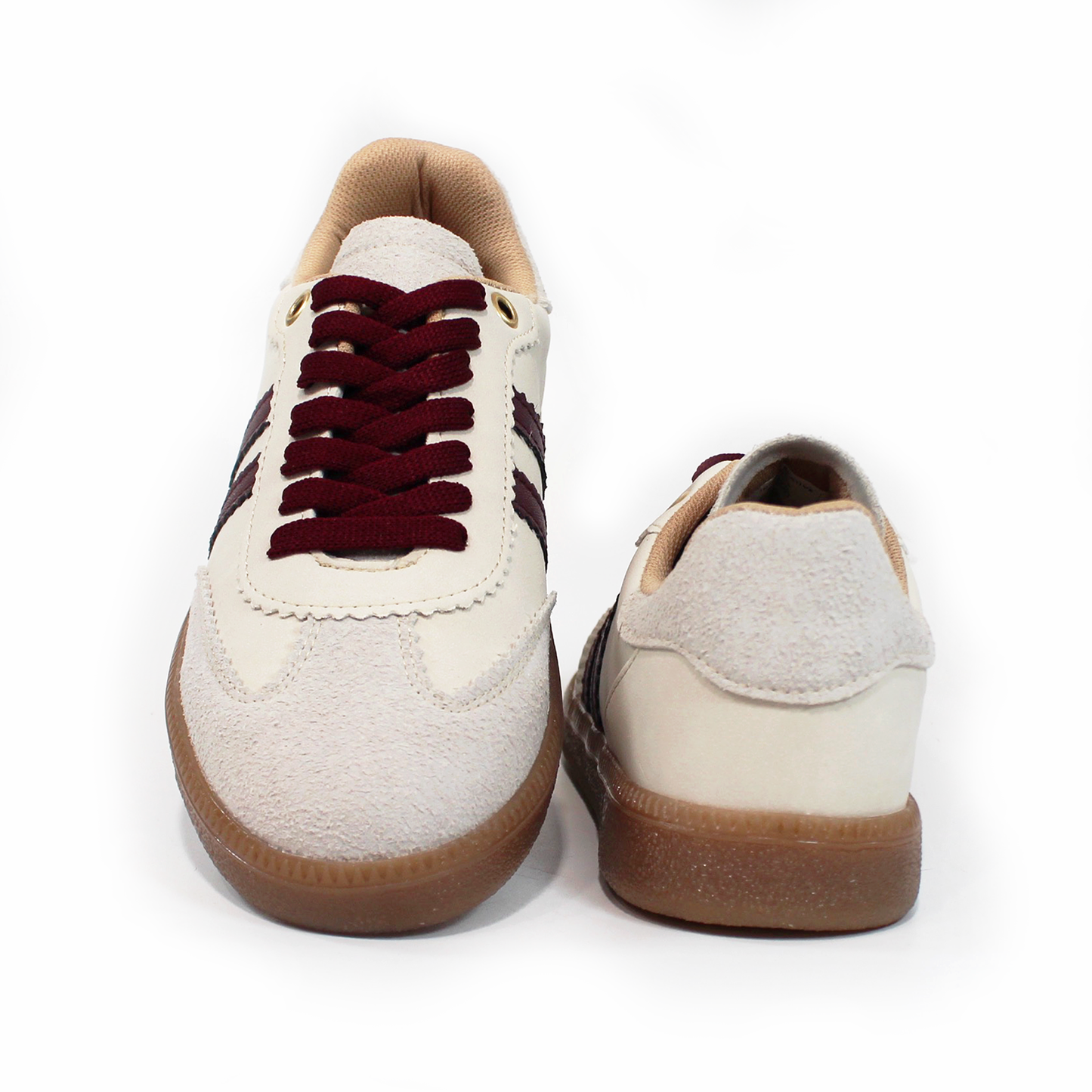 Tenis Sneaker Beige con Vino dupe Samba de Dama TACZA