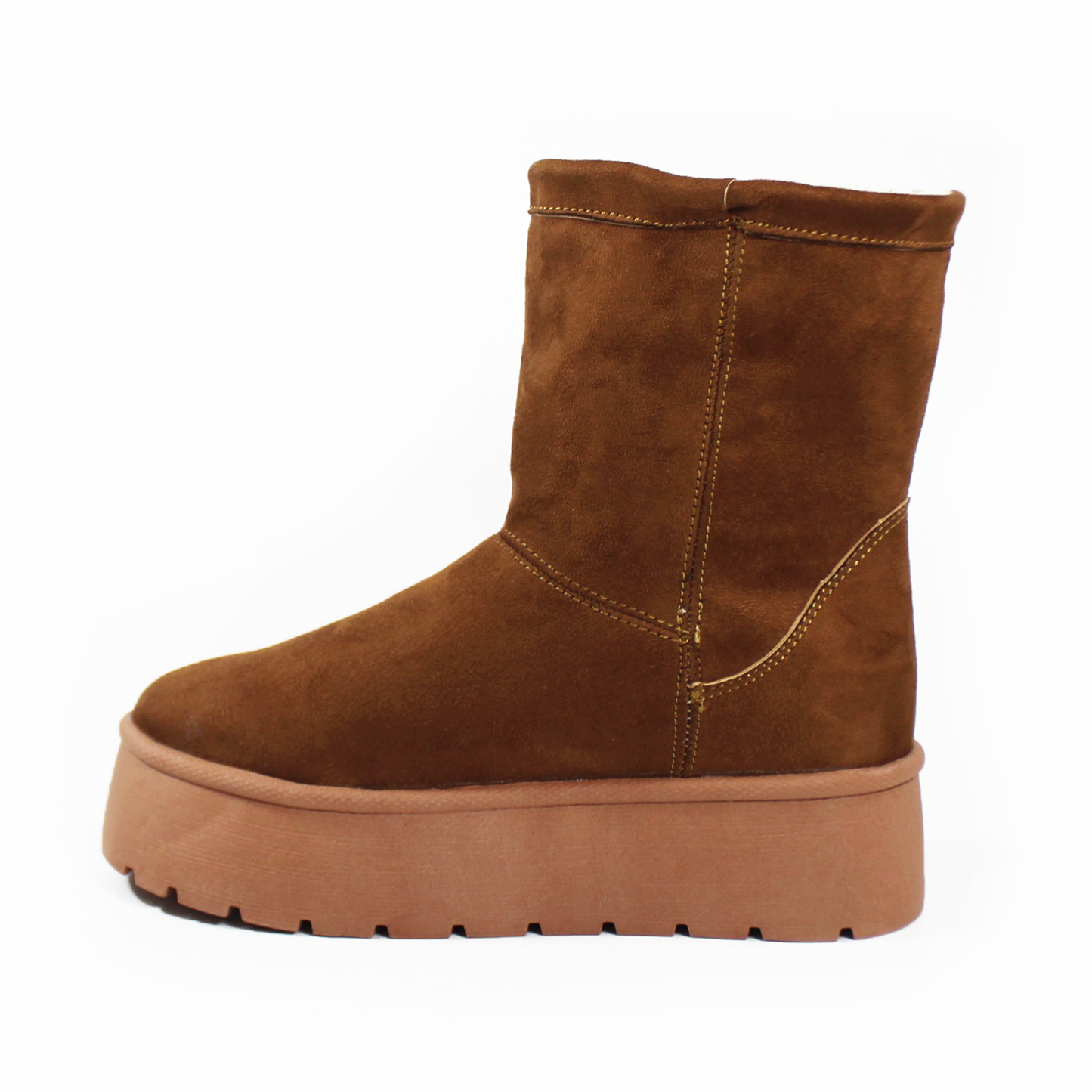 Bota de Invierno con Borrega Tan Doble Uso de Plataforma de Dama ZTA