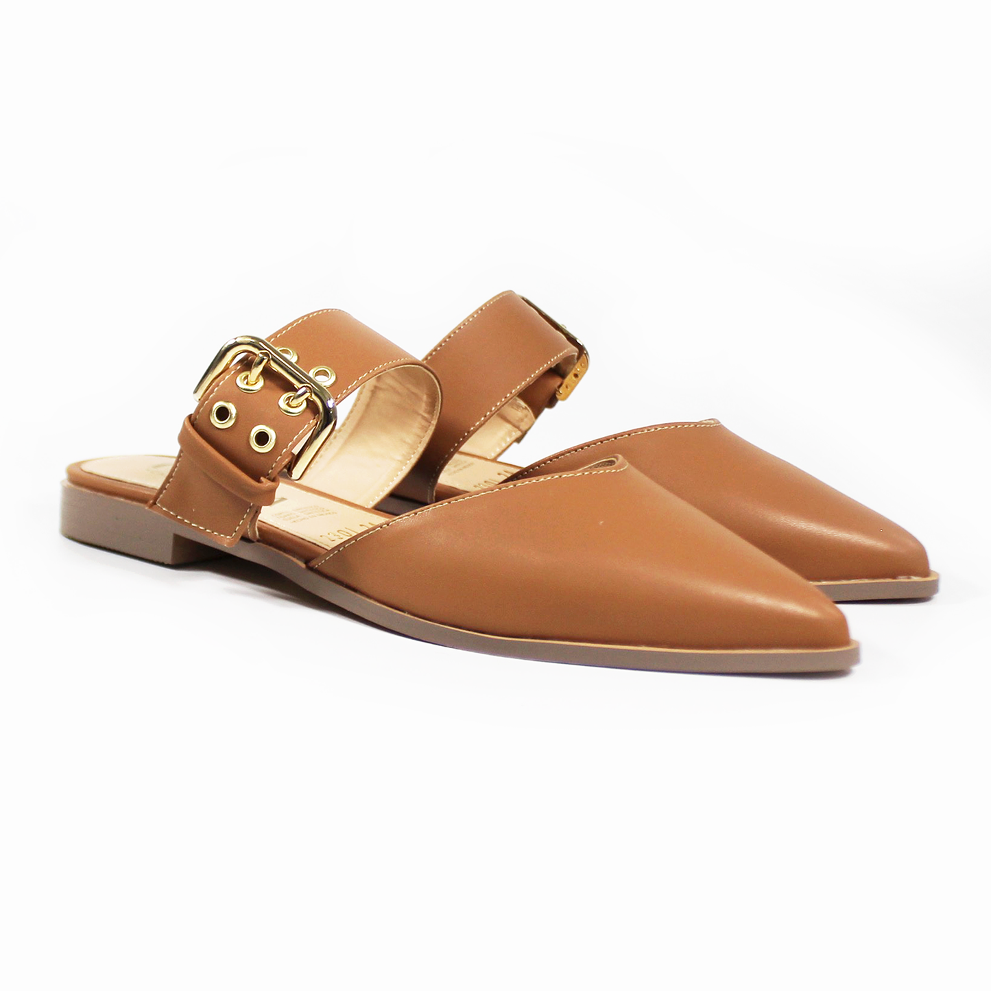 Mule Puntal Camel con Cinto en Empeine de Dama TACZA