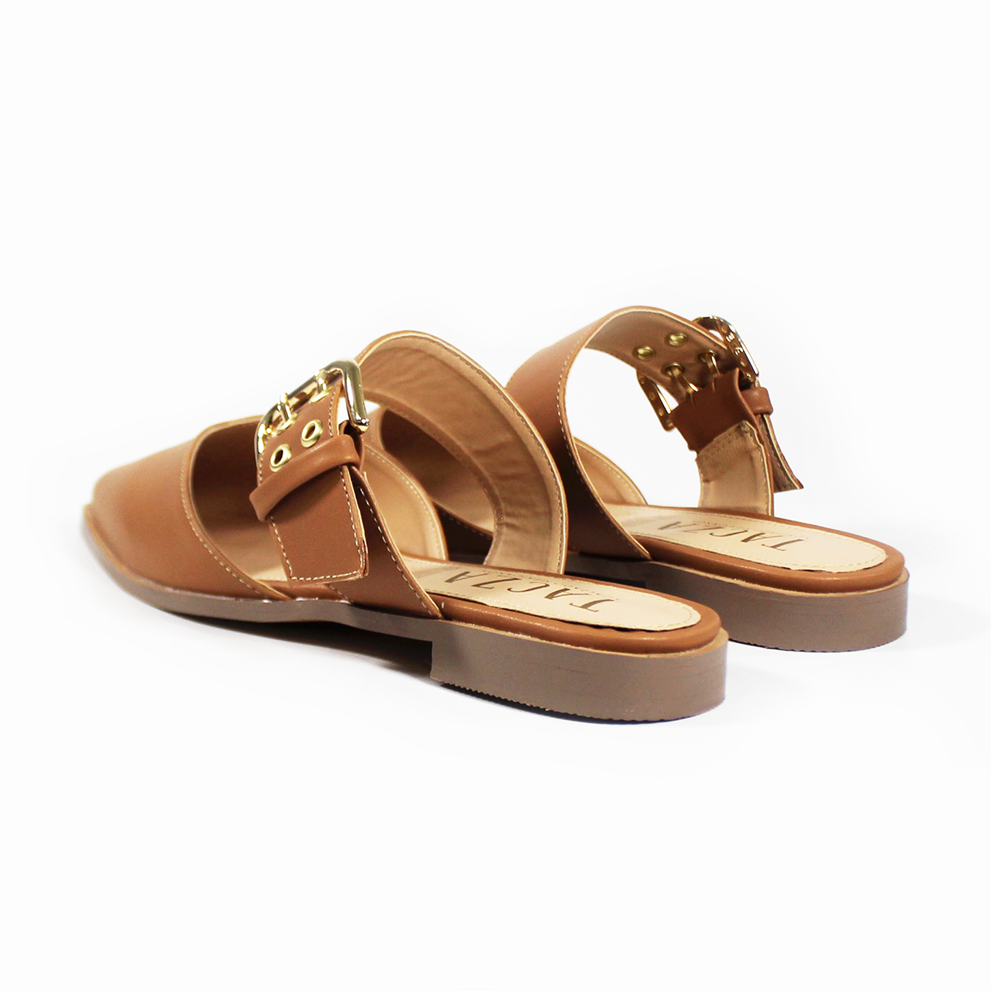 Mule Puntal Camel con Cinto en Empeine de Dama TACZA