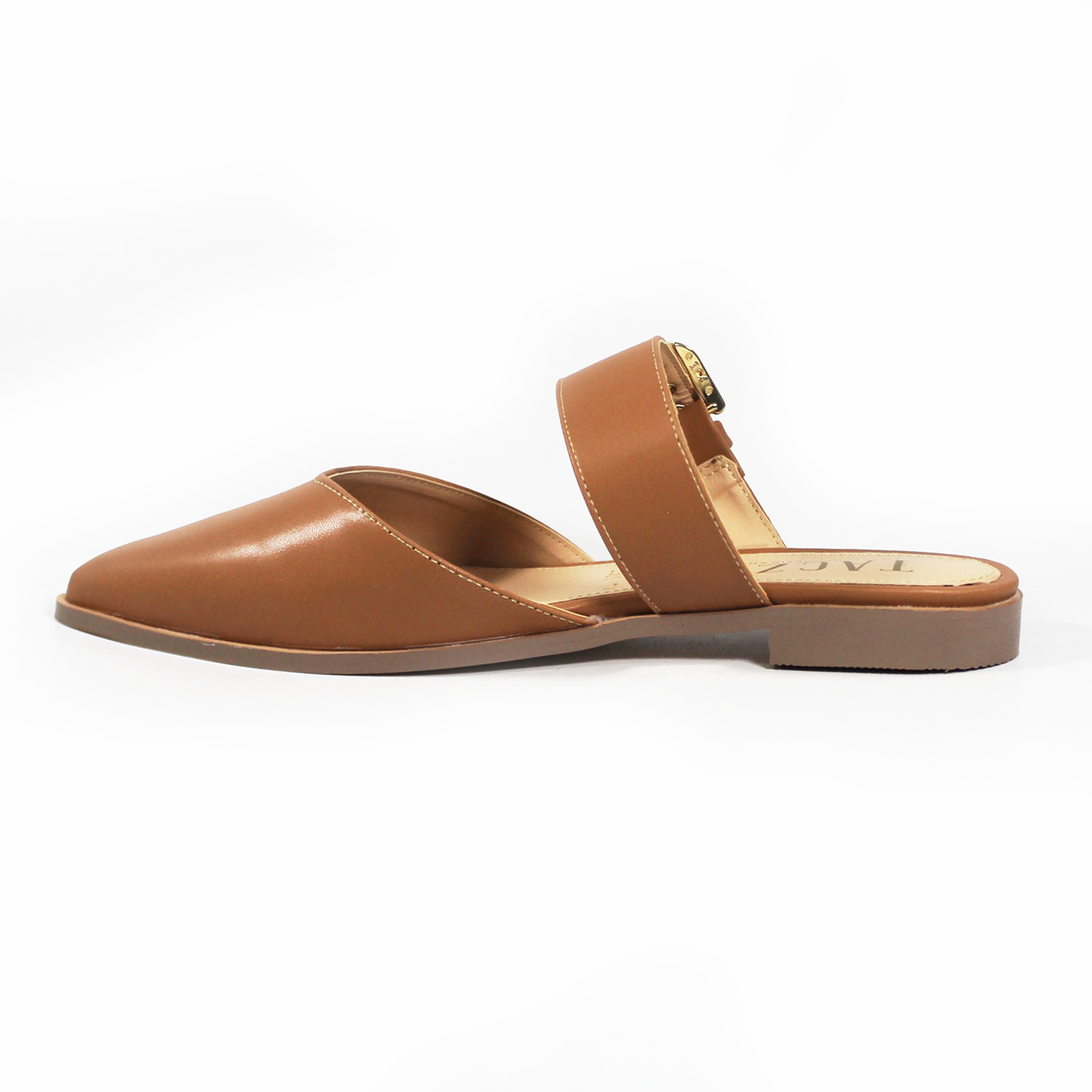 Mule Puntal Camel con Cinto en Empeine de Dama TACZA