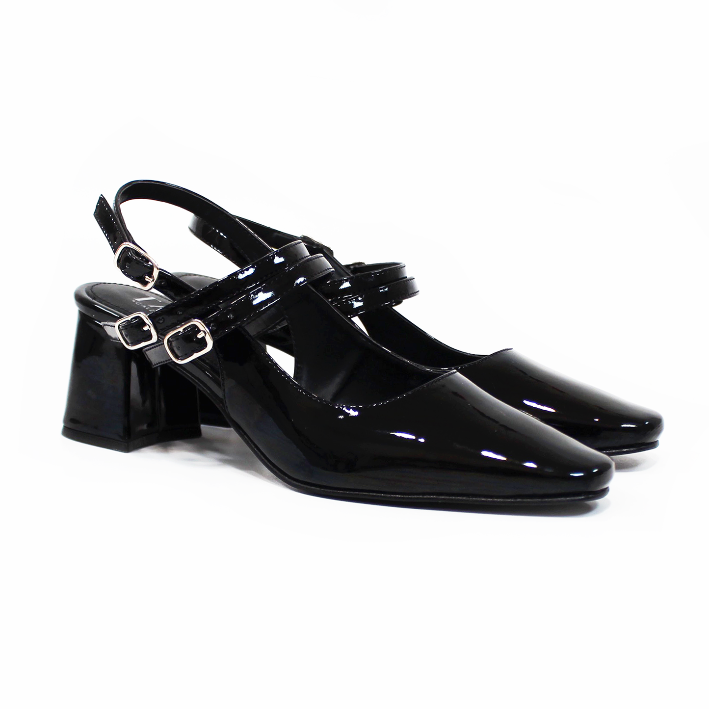 Zapatilla Mary Jane Puntal Negro Charol de Dama TACZA