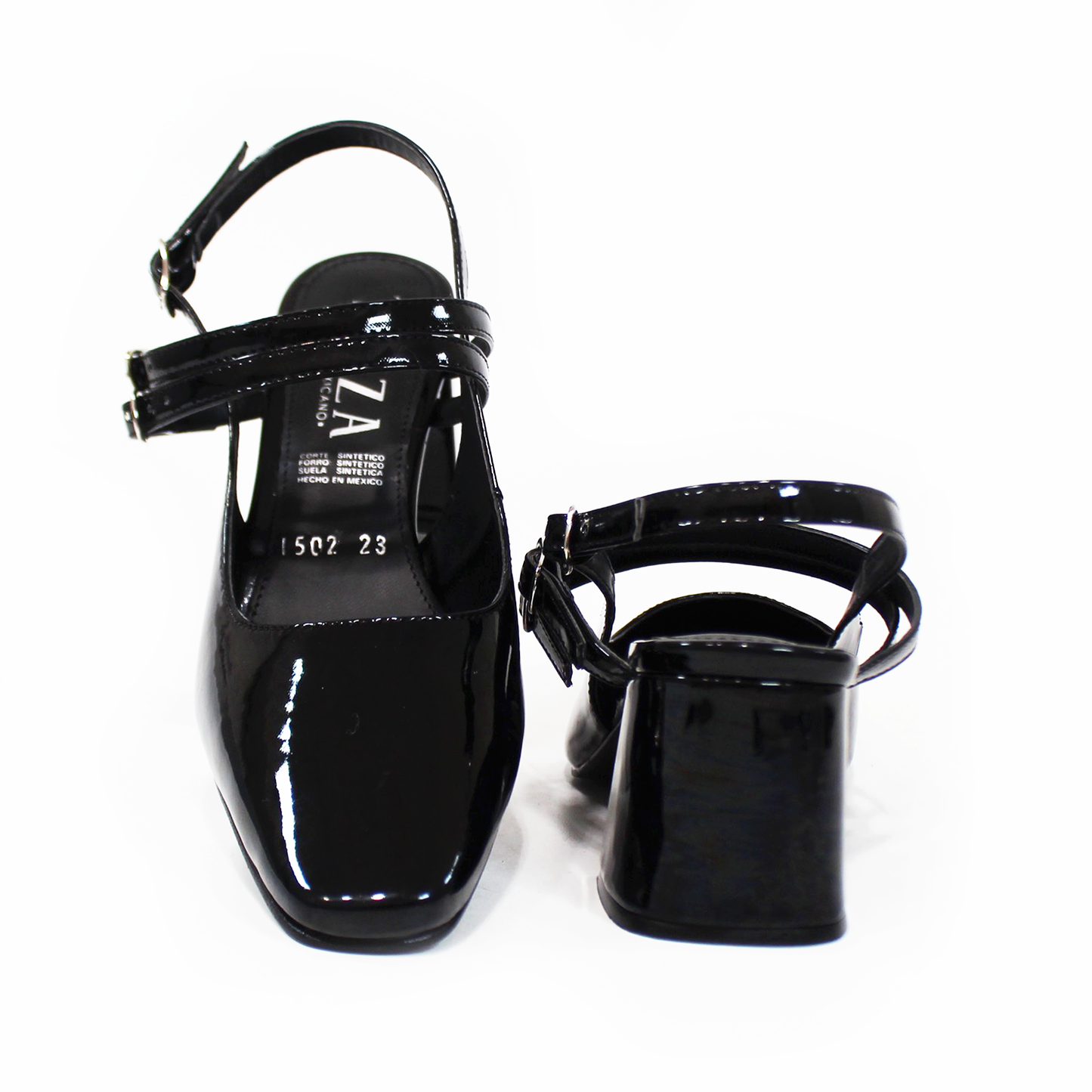 Zapatilla Mary Jane Puntal Negro Charol de Dama TACZA