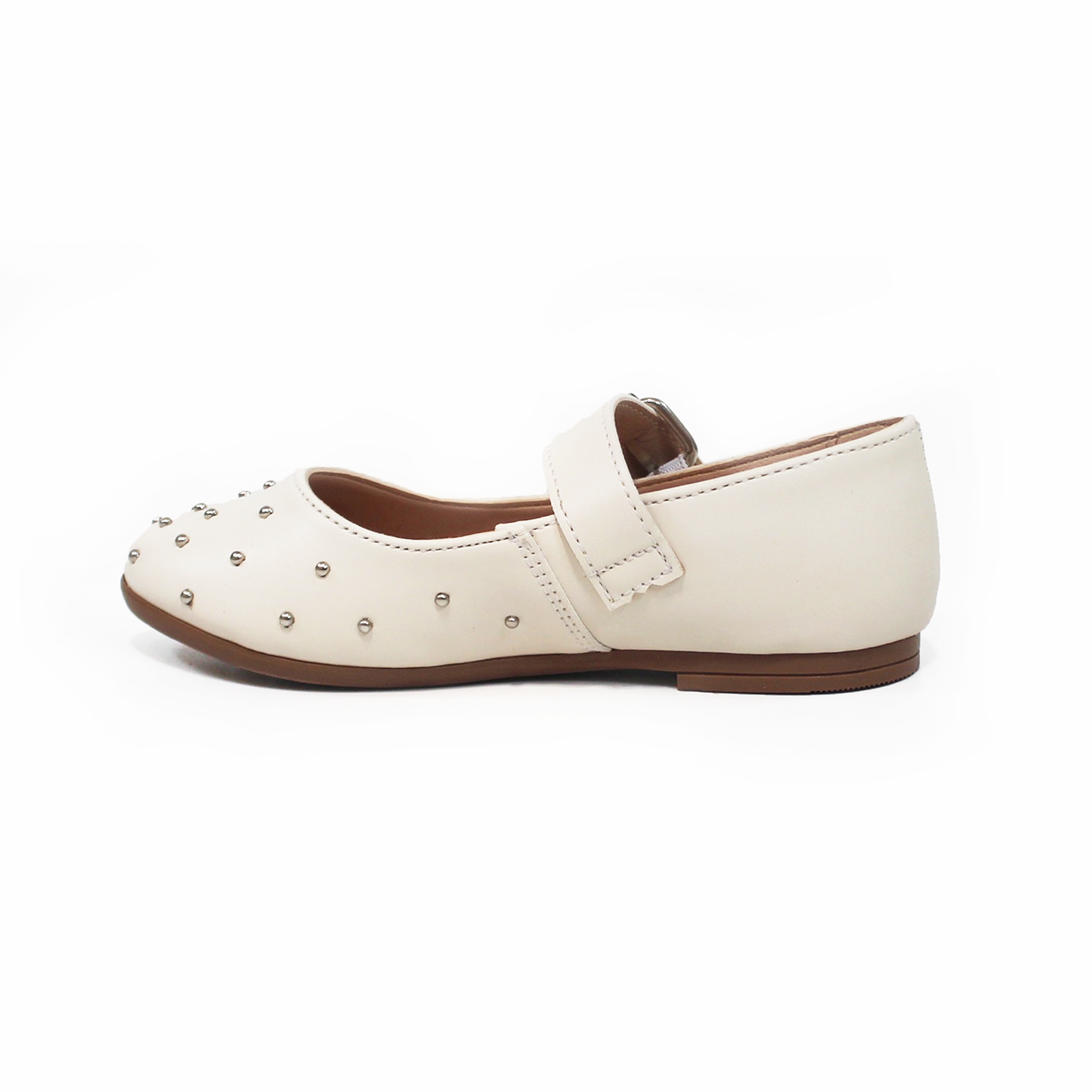 Balerina Flat de Niña Late con Perlitas Plata JAKUNA