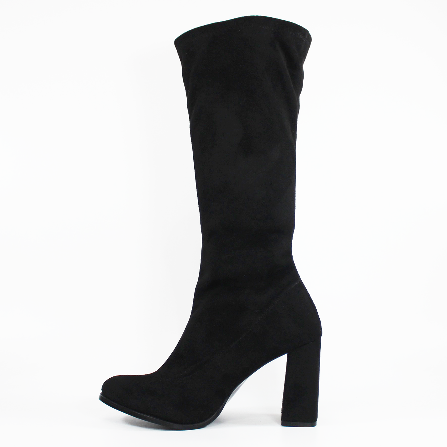 Bota de Gamuza Negro con Tacón de Dama TACZA