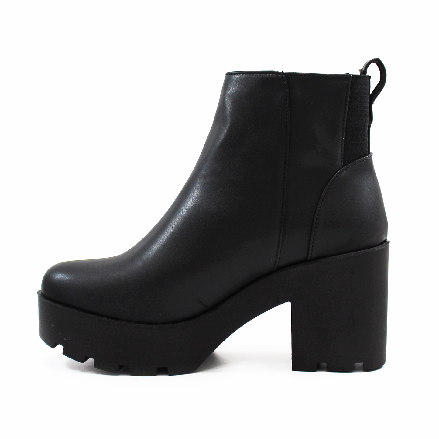 Botín Casual de Tacón color Negro con elástico y cierre de Dama SUAVE CAMINAR