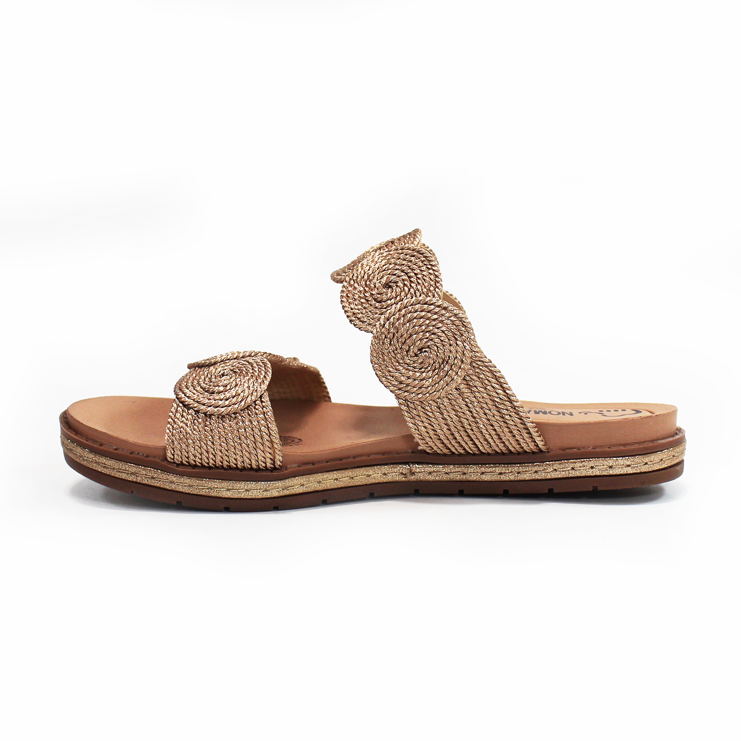 Sandalia de Piso con Tejido tipo Zueco Bronce de Dama NOMADAS