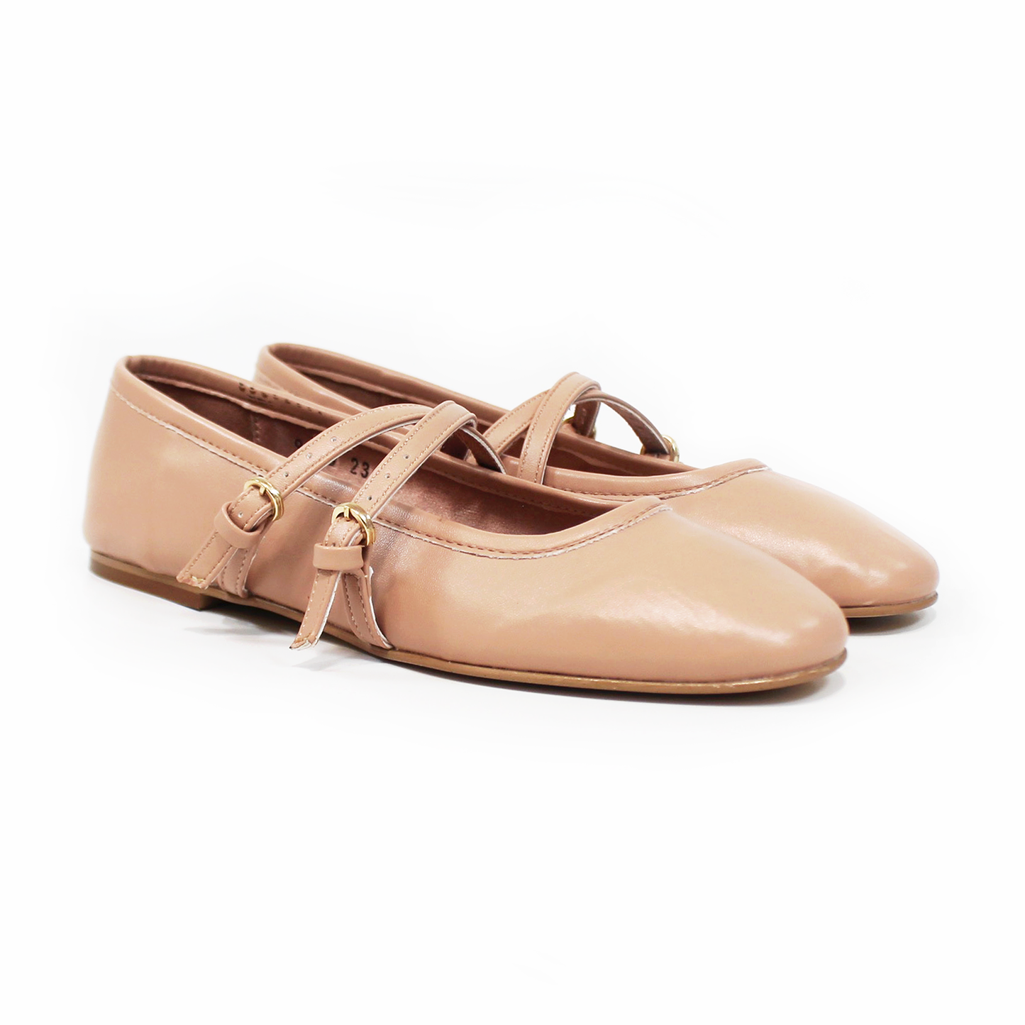 Flat Ballerina Clásica Maquillaje con Pulseras Cruzadas en empeine de Dama TACZA