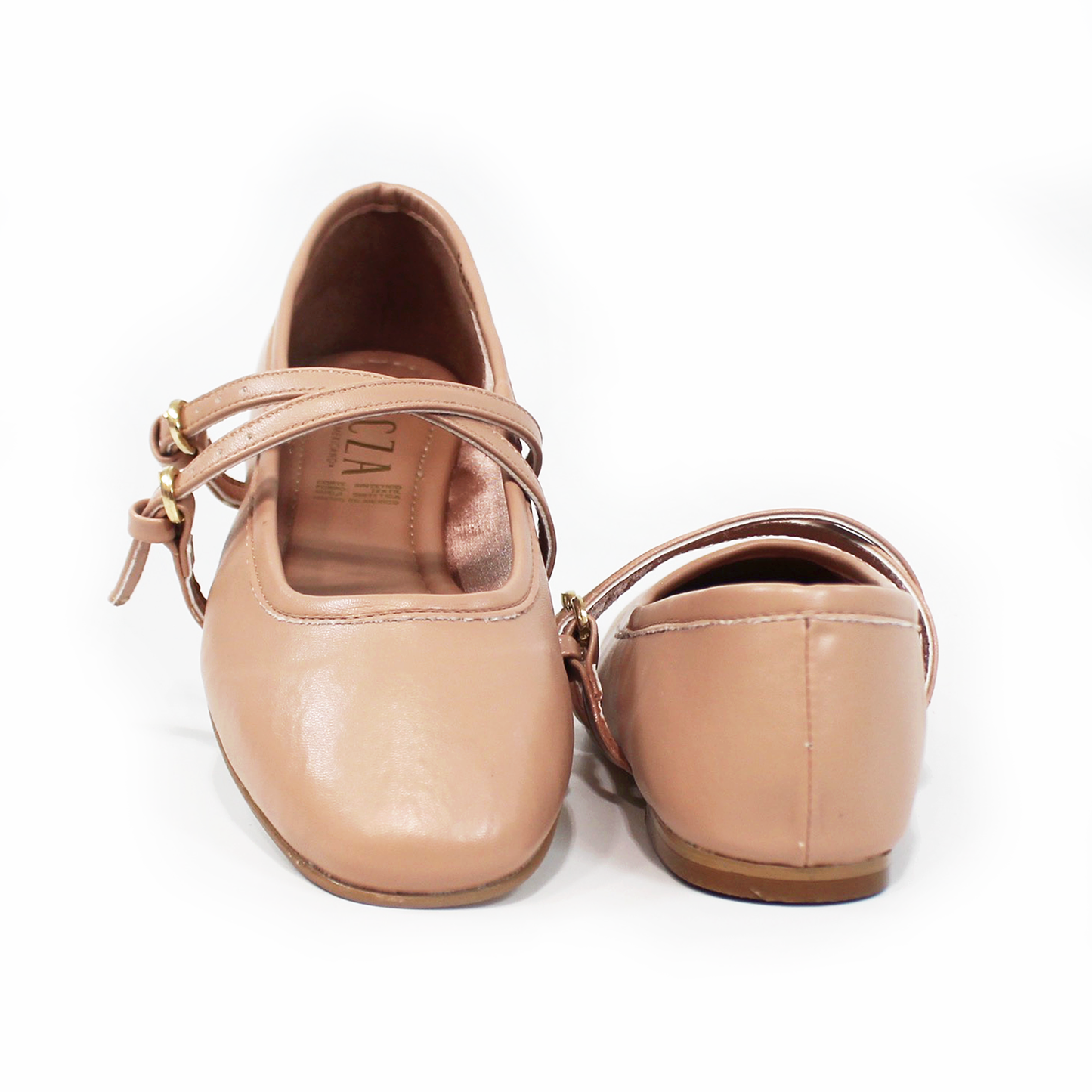 Flat Ballerina Clásica Maquillaje con Pulseras Cruzadas en empeine de Dama TACZA