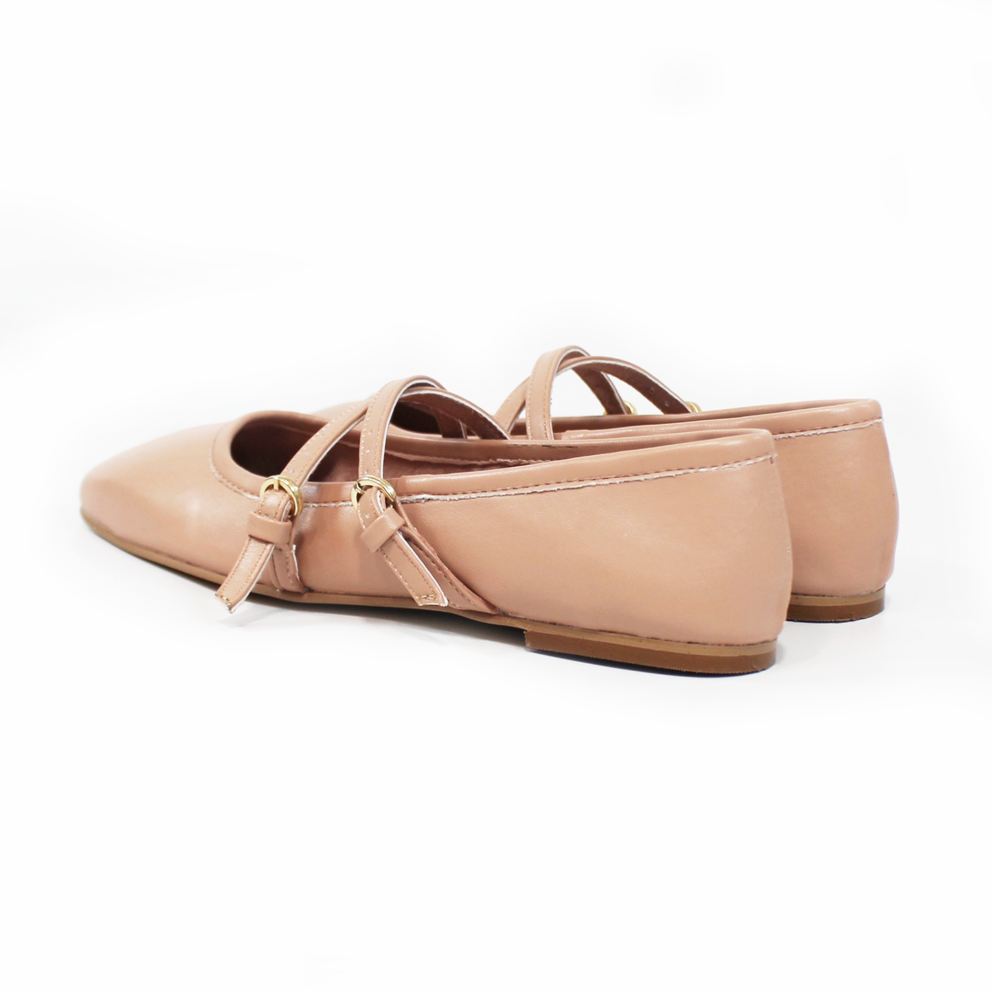 Flat Ballerina Clásica Maquillaje con Pulseras Cruzadas en empeine de Dama TACZA