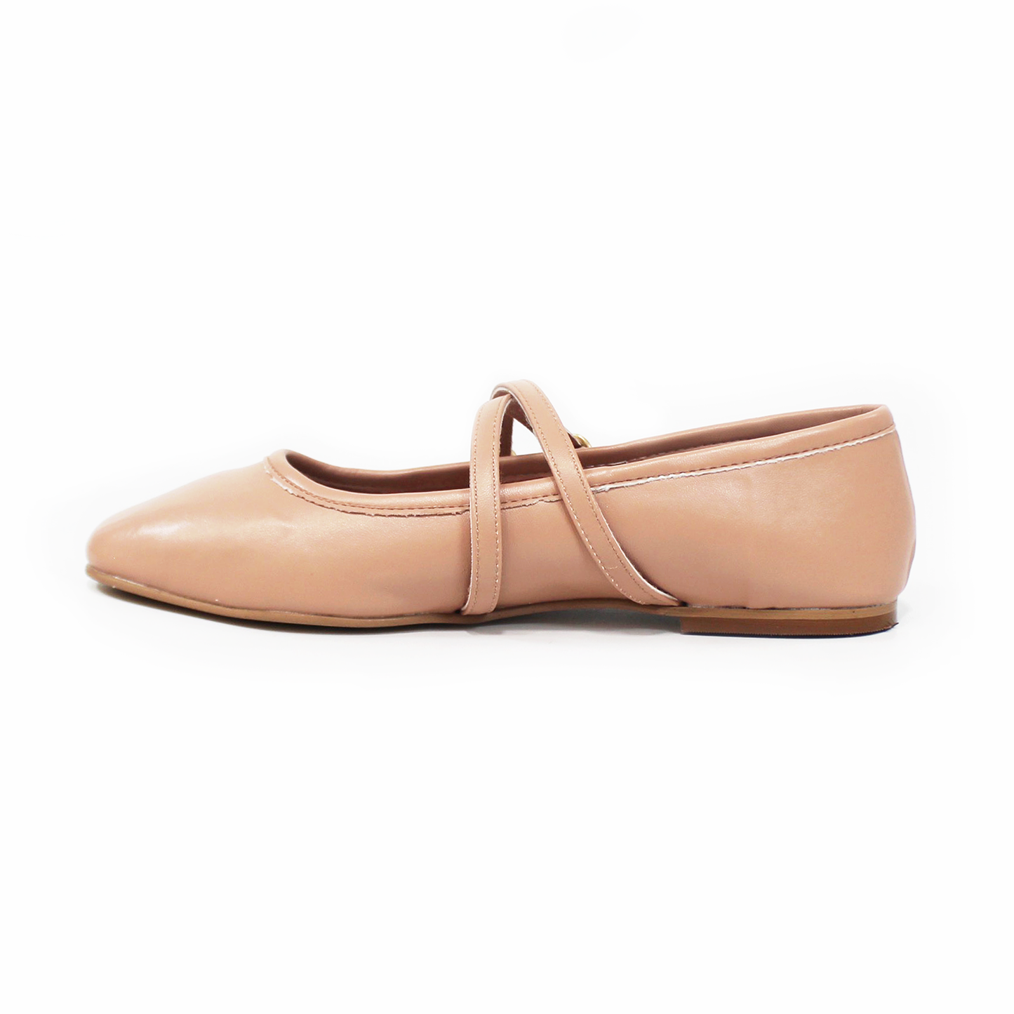 Flat Ballerina Clásica Maquillaje con Pulseras Cruzadas en empeine de Dama TACZA