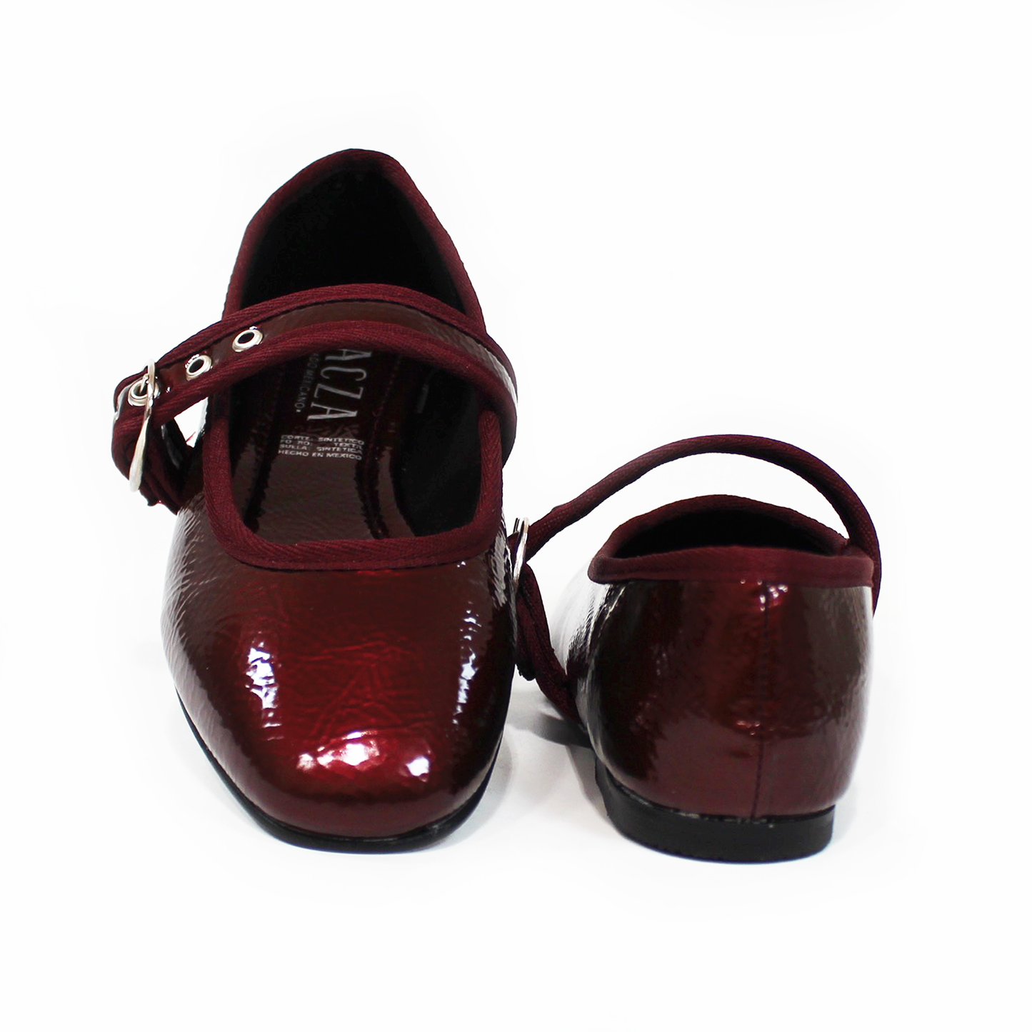 Flat Mary Jane de Piso Vino Charol de Dama TACZA