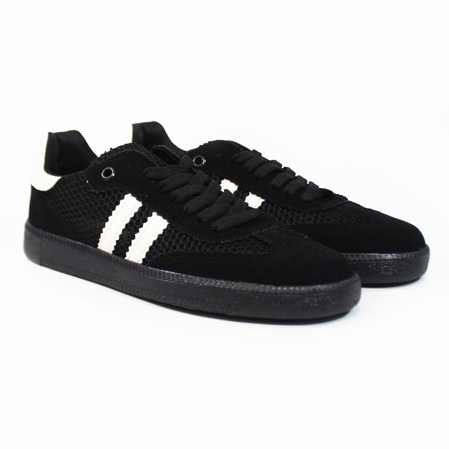 Tenis Sneaker Negro con Mesh dupe Samba de Dama TACZA