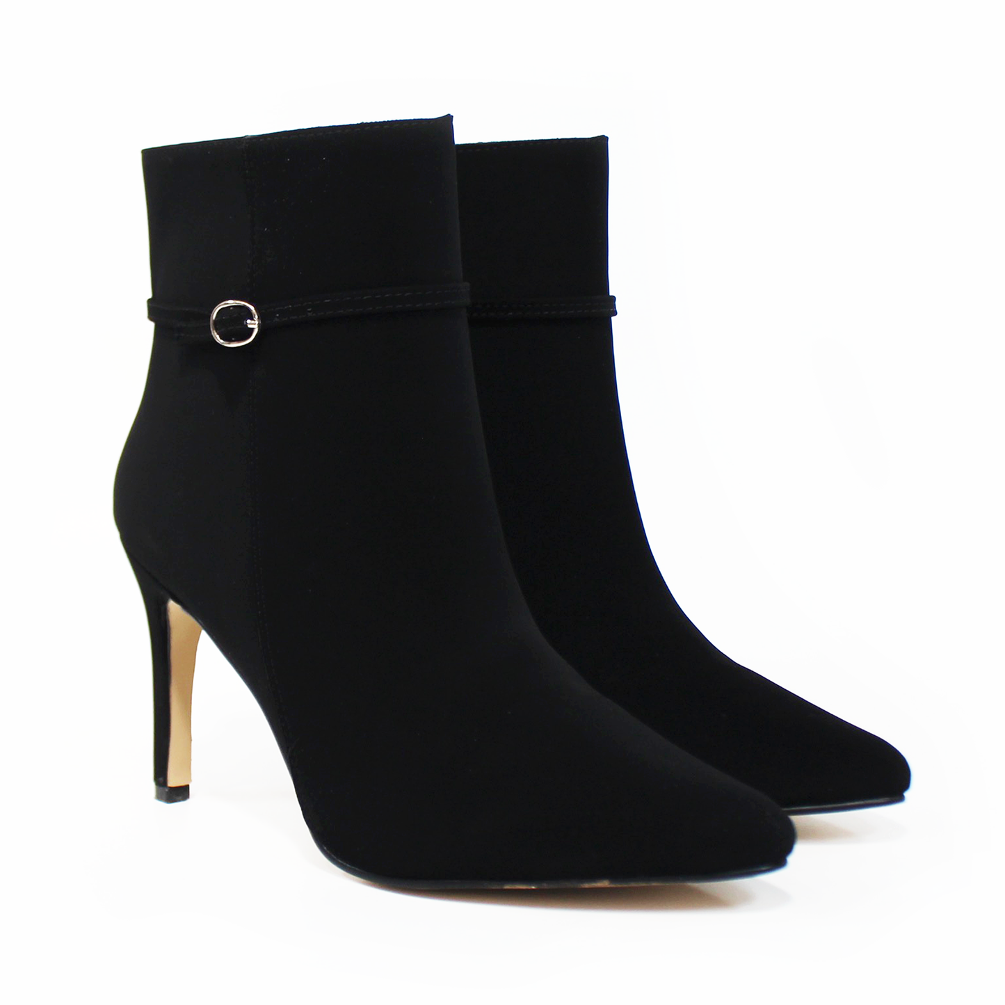 Botín Puntal de Vestir Negro Ante Tacón Stiletto de Dama TACZA