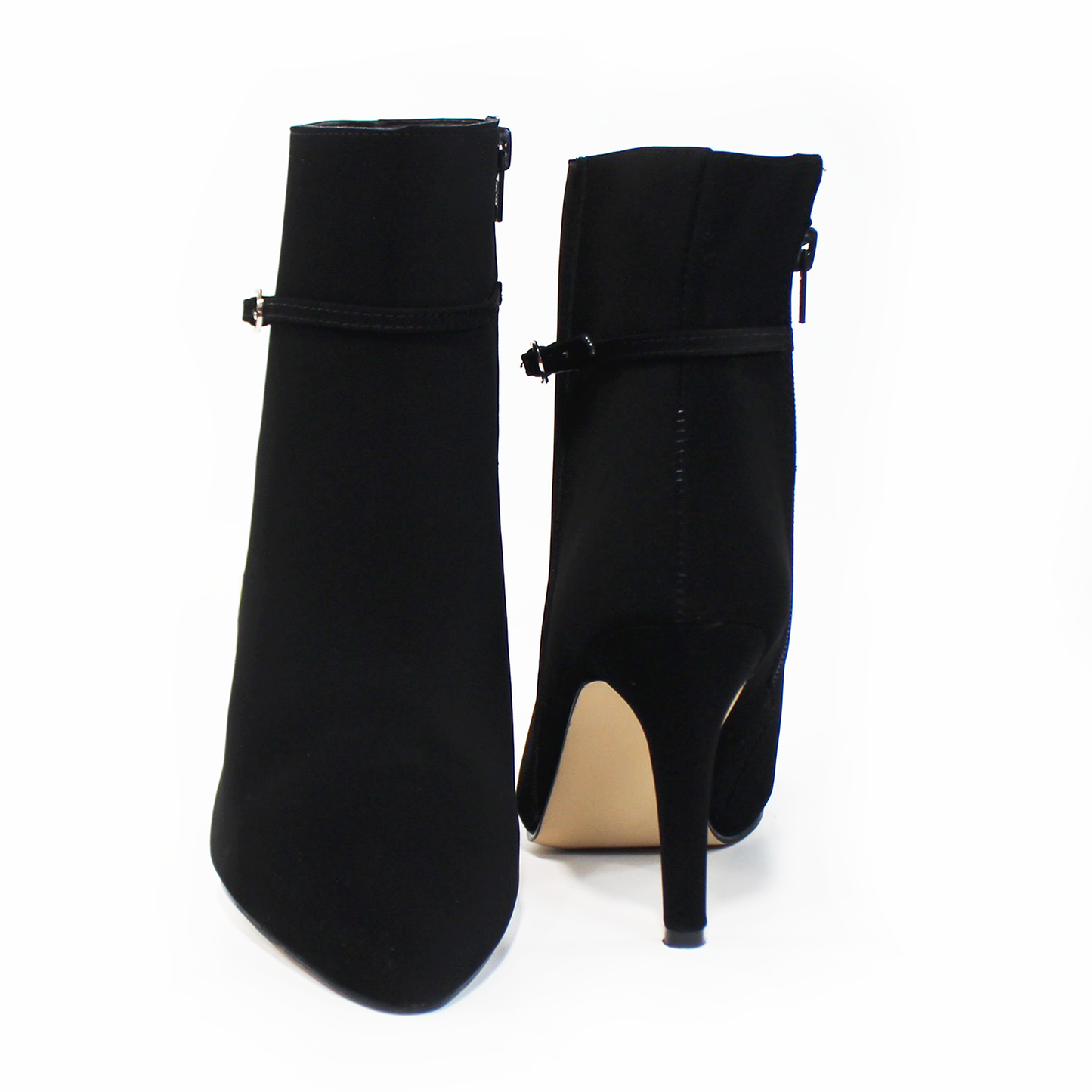 Botín Puntal de Vestir Negro Ante Tacón Stiletto de Dama TACZA