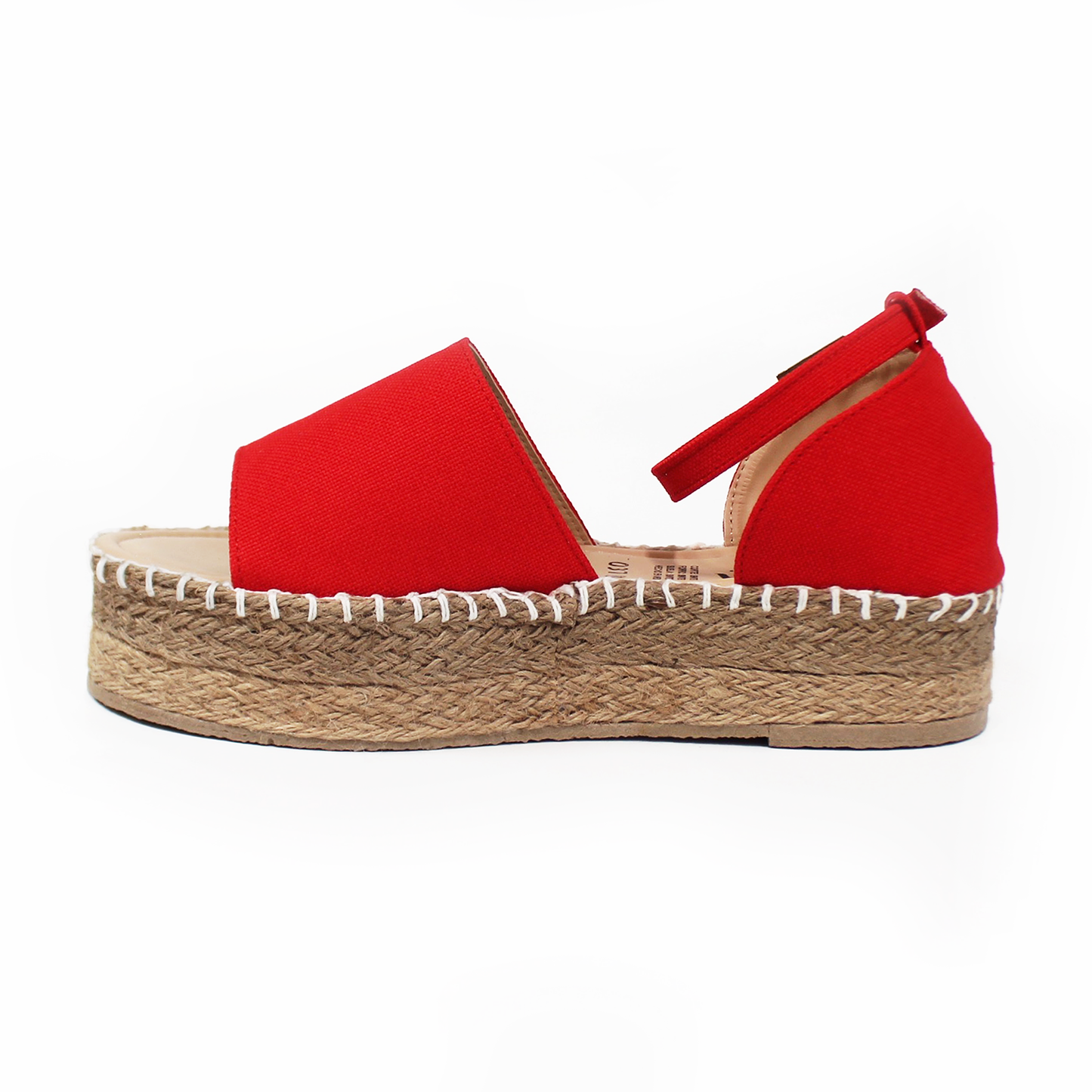 Alpargata de Plataforma Rojo con Pulsera y Punta Abierta TACZA