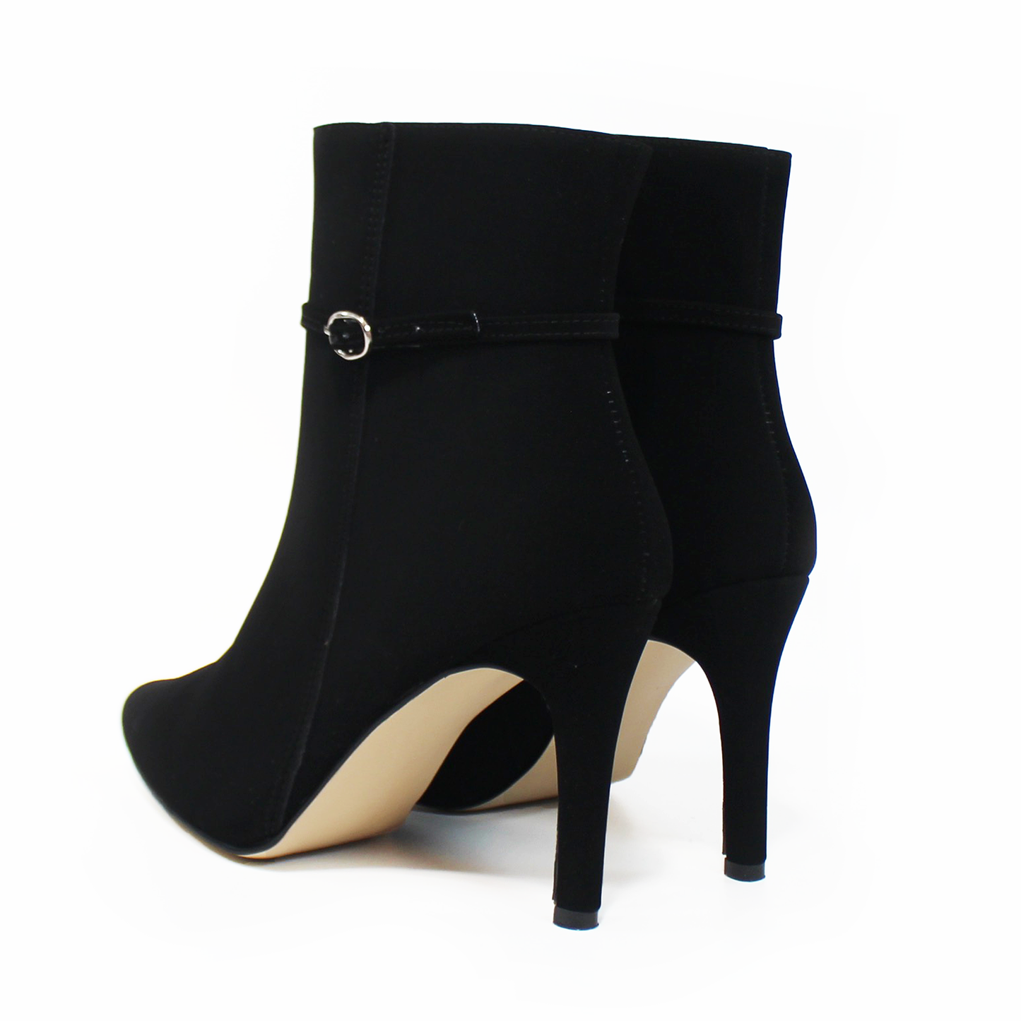 Botín Puntal de Vestir Negro Ante Tacón Stiletto de Dama TACZA