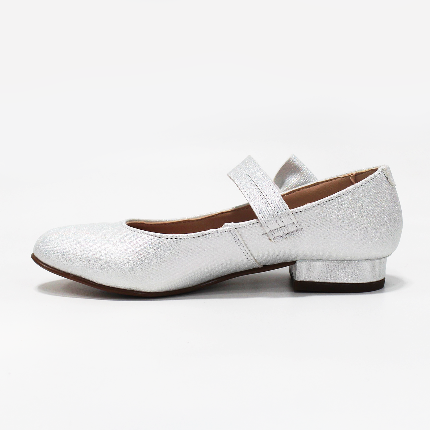 Zapatilla de Brillos Blanco Plata para Niña con Pulsera y Moño lateral JAKUNA