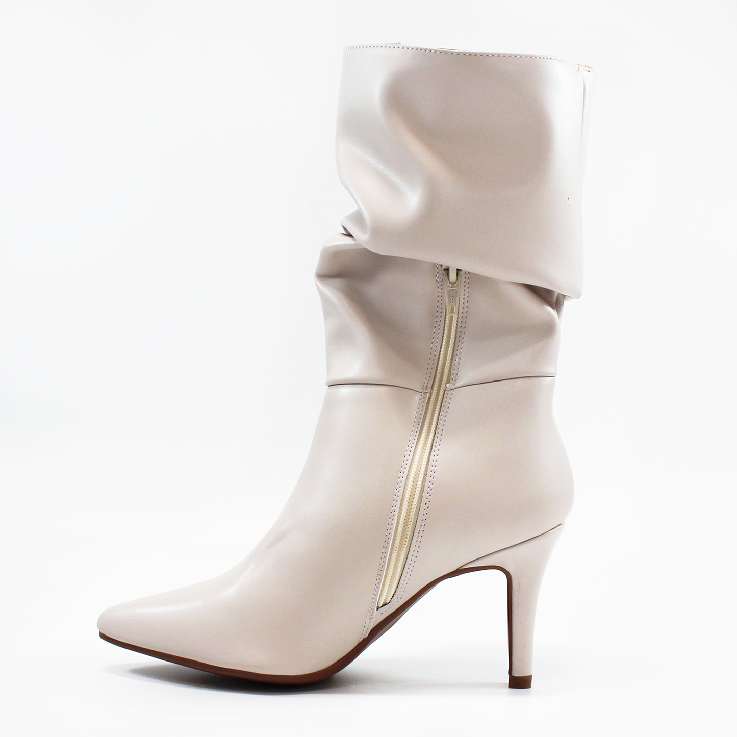 Bota Late Plisada con Tacón de Aguja de Dama LADY PAULINA