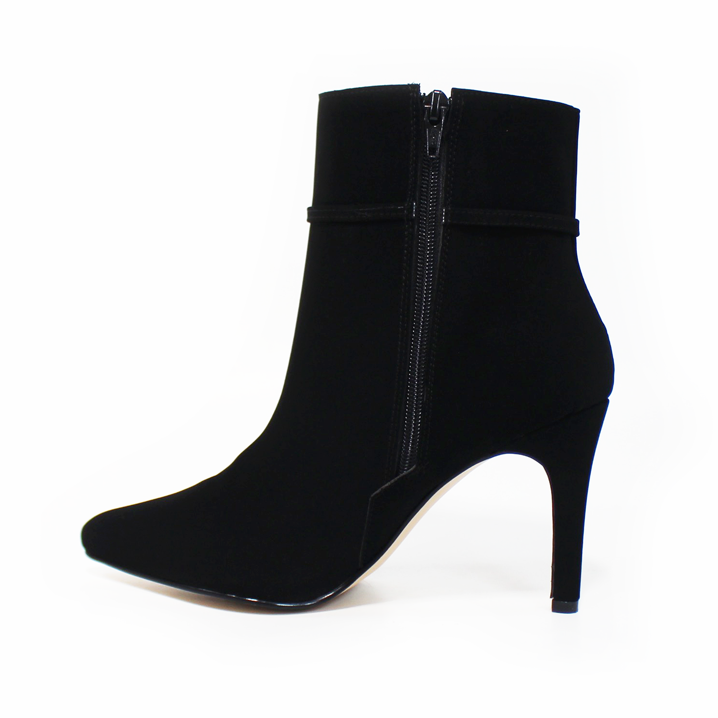 Botín Puntal de Vestir Negro Ante Tacón Stiletto de Dama TACZA