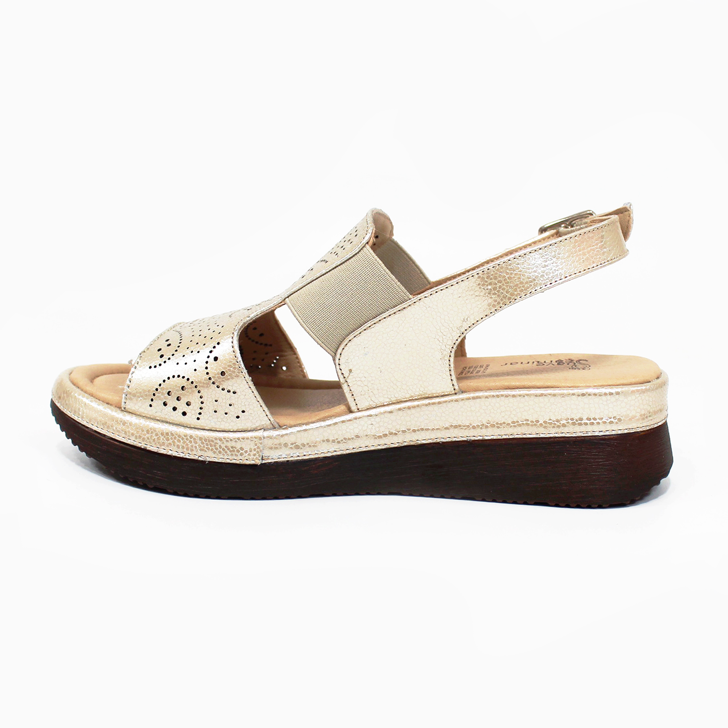 Sandalia Confort de Piel con Perforaciones de Dama SUAVE CAMINAR