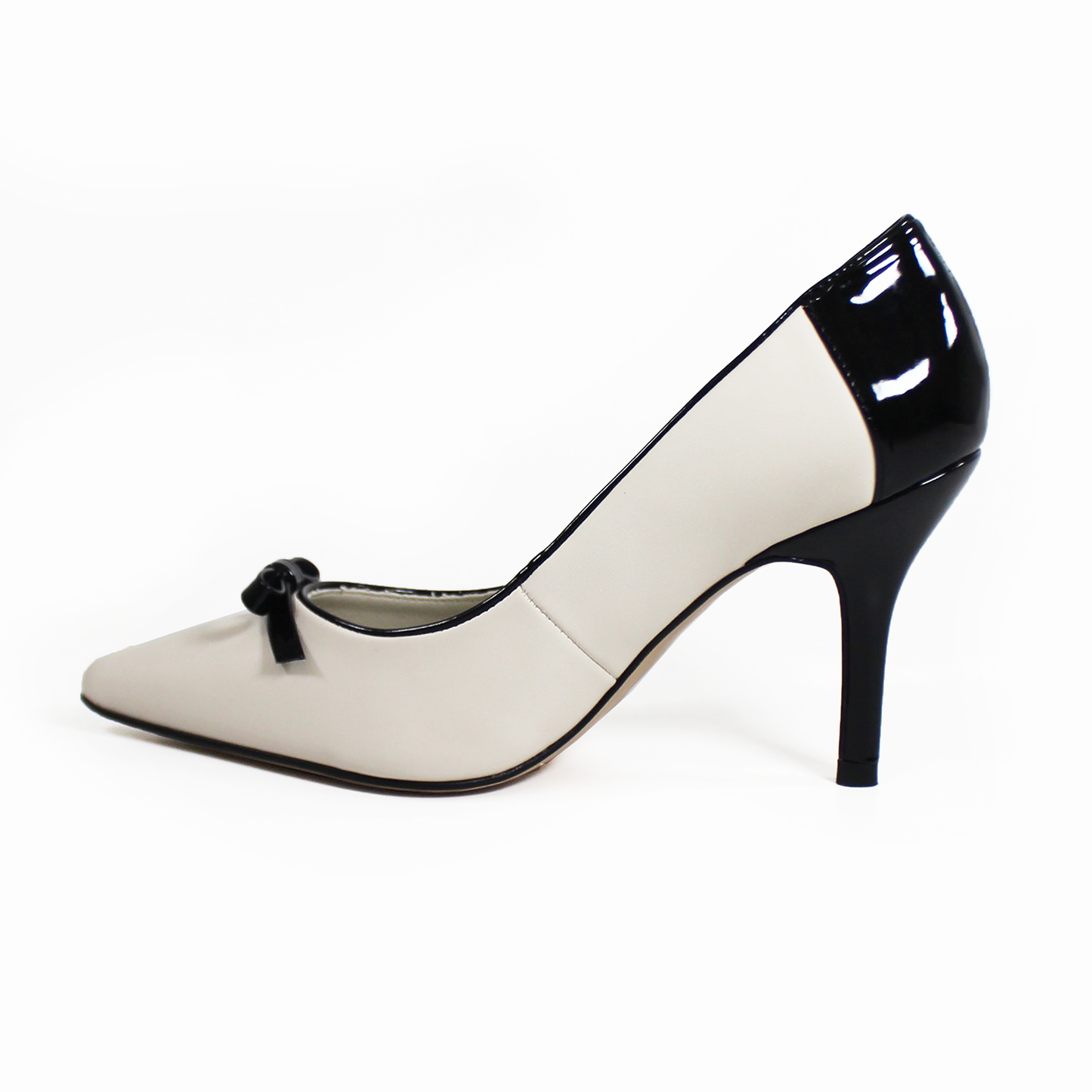 Stiletto con Moño Late con Negro Charol con Memory Foam G.LOREN