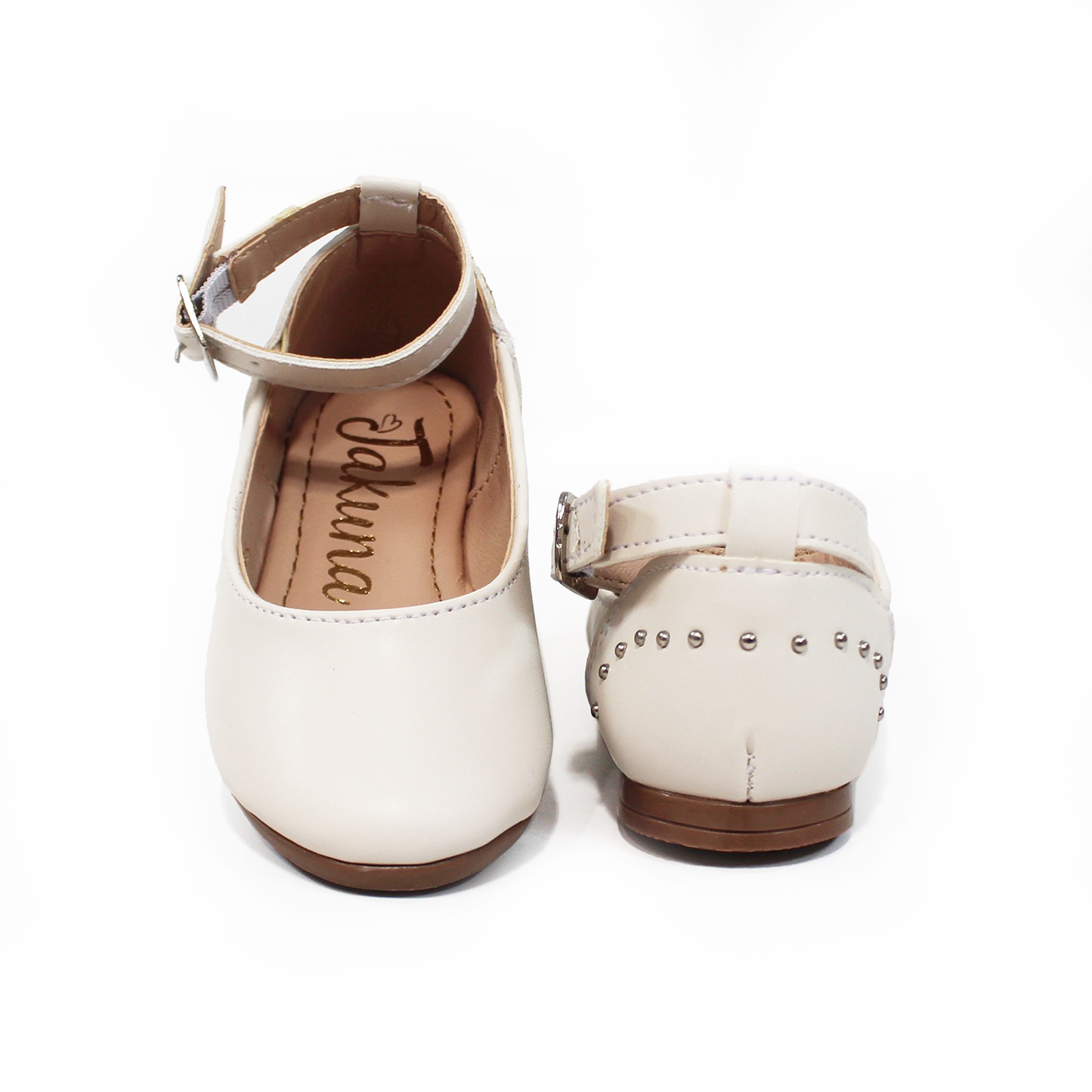 Balerina de Niña Latte con Pulsera y Perlitas Plata en Talón JAKUNA